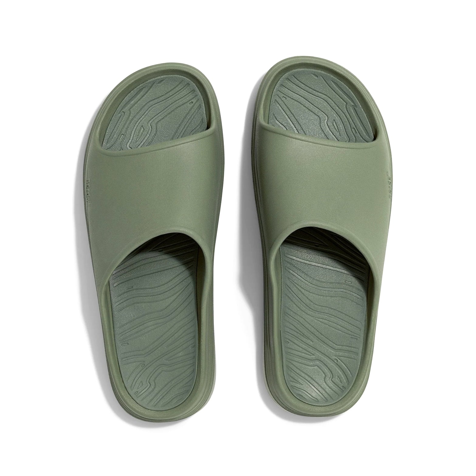 norda 008 Slide Sage top view showing textured footbed with engineered arch support and softer foam foot strap