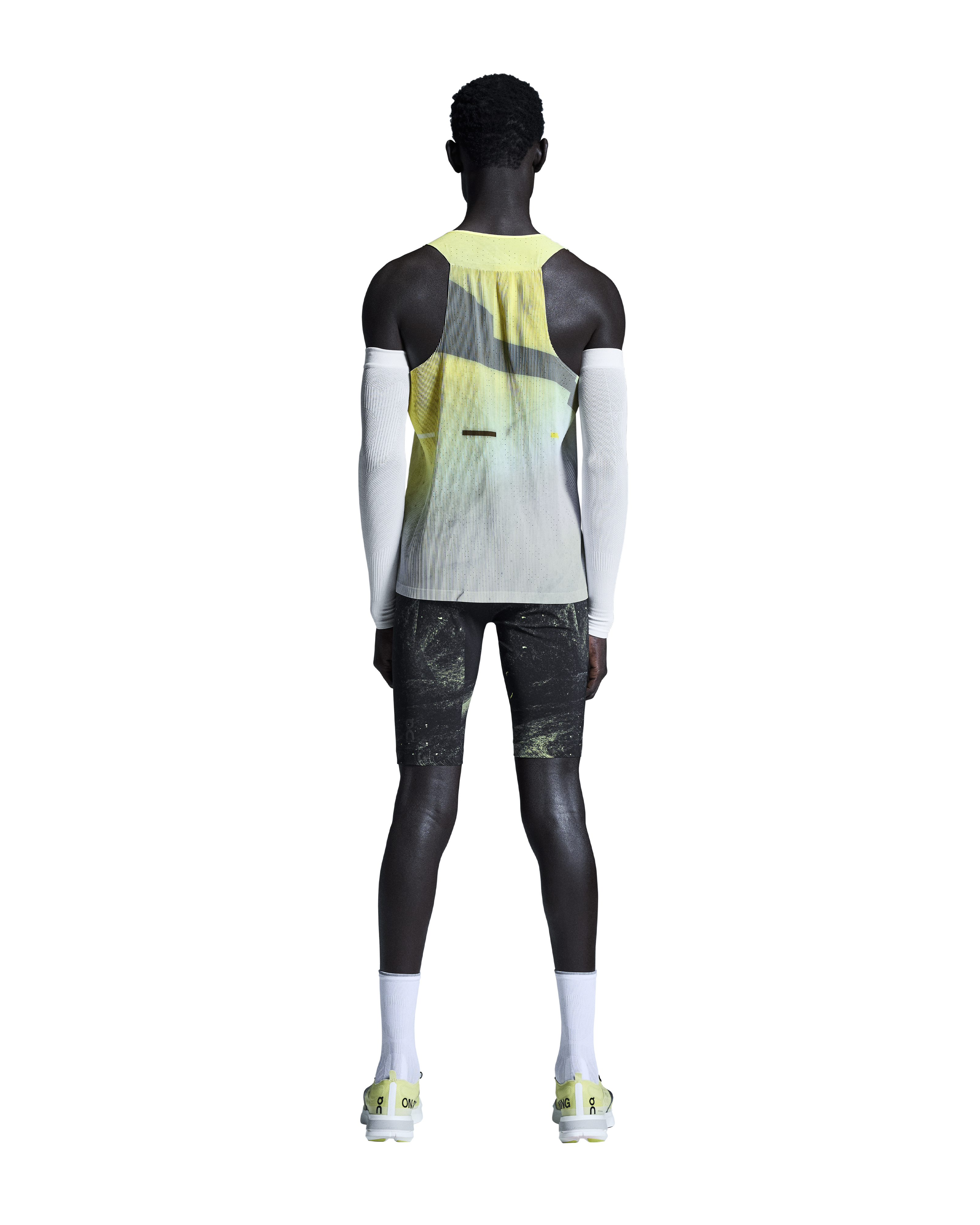 On Men's Race Tights Half Black / Limelight - Achilles Heel