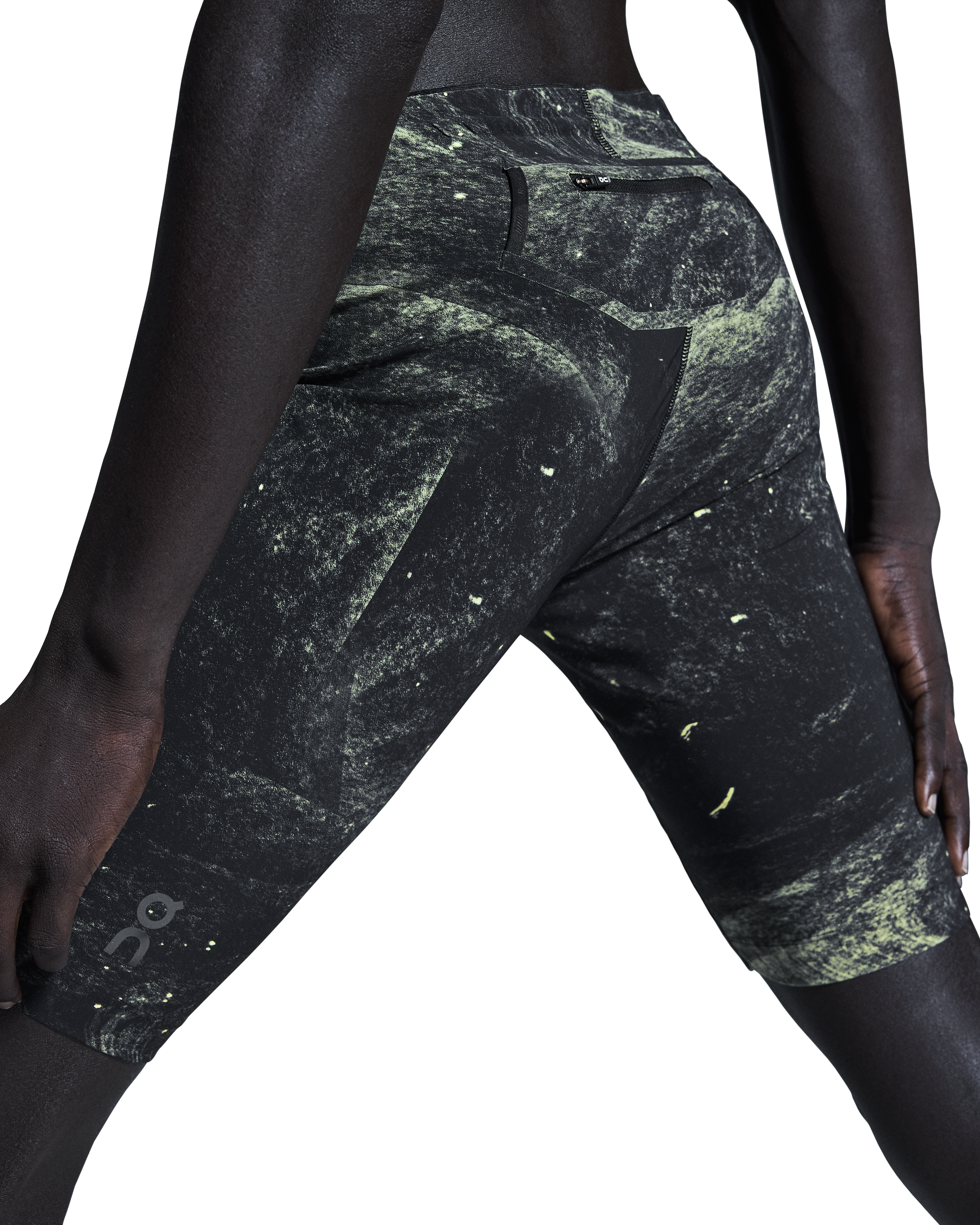 On Men's Race Tights Half Black / Limelight - Achilles Heel