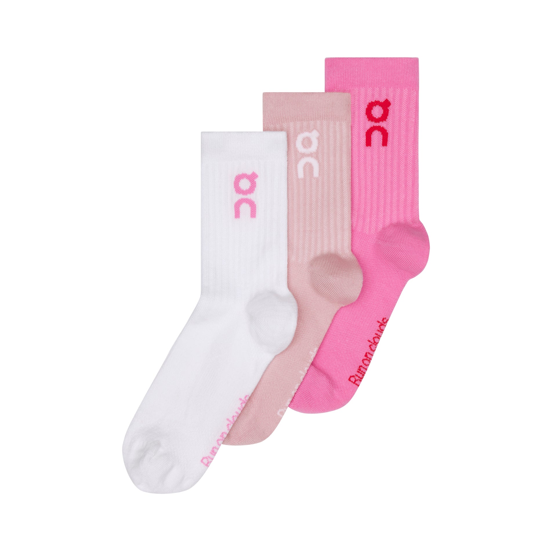 On Logo Socks High 3 Pack Mauve / Raspberry - Achilles Heel