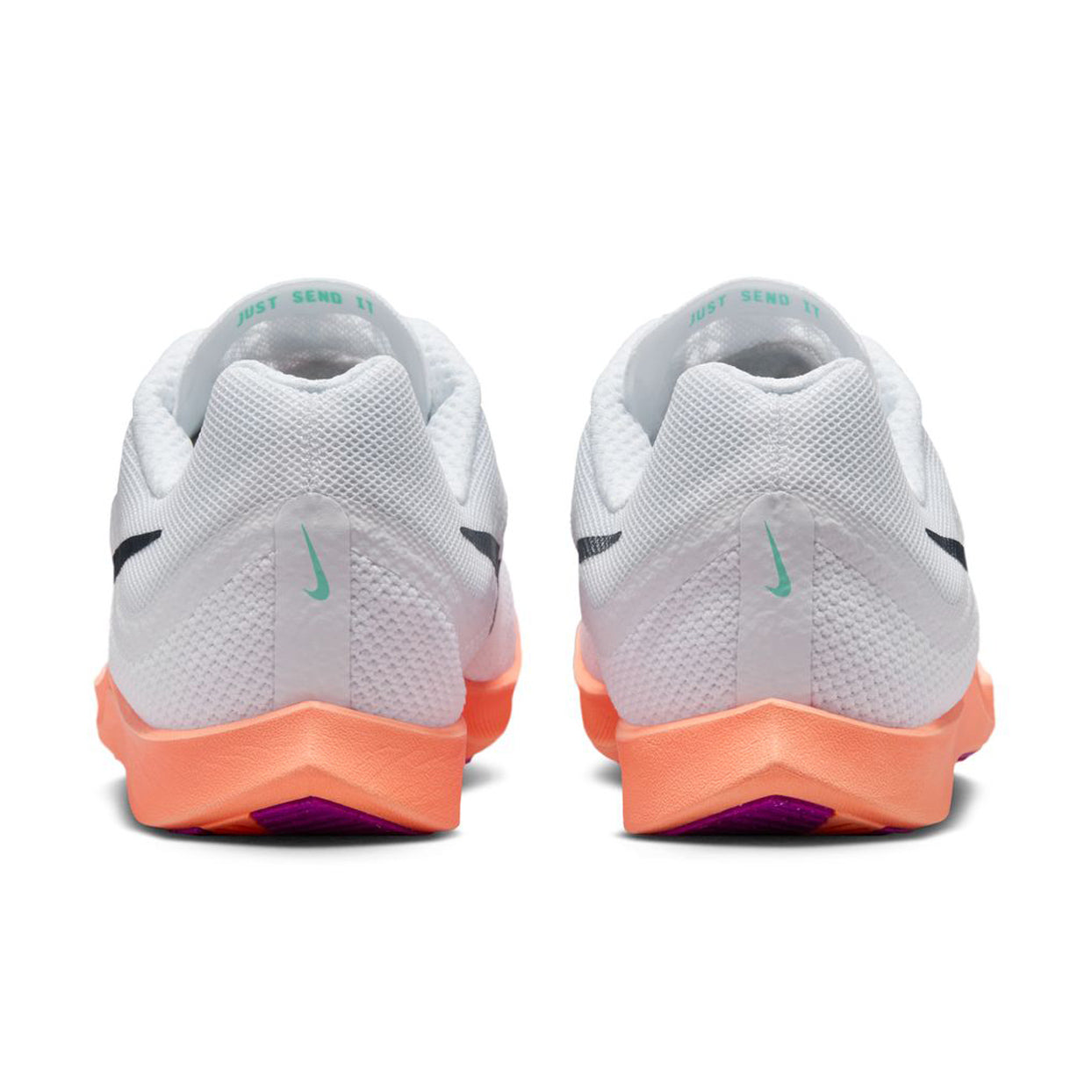 Zoom Rival Distance Running Spikes White / Bright Crimson / Hyper Turquoise / Obsidian - Achilles Heel