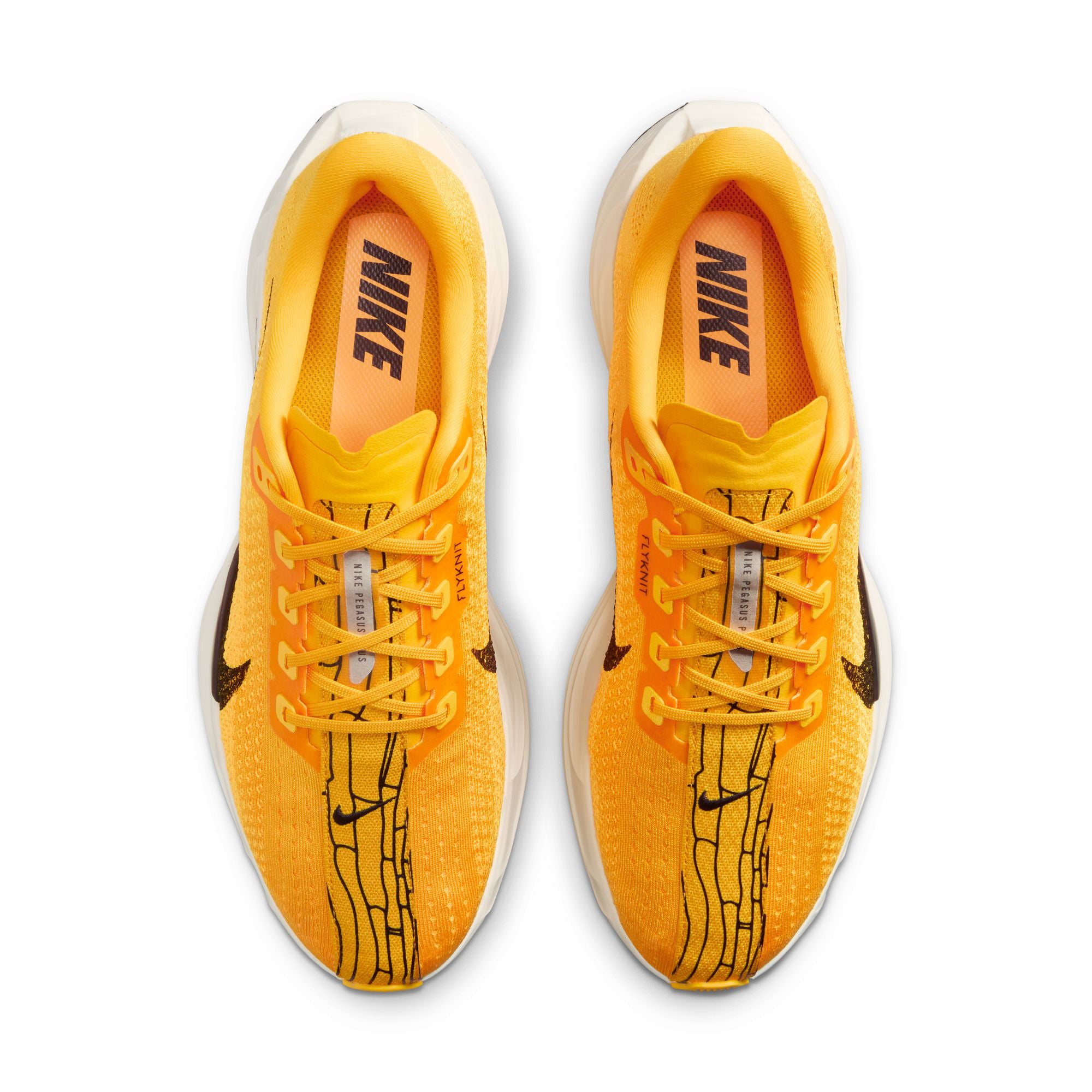 Men's Pegasus Plus LV8 Running Shoes University Gold / Laser Orange / Sail / Black - Achilles Heel