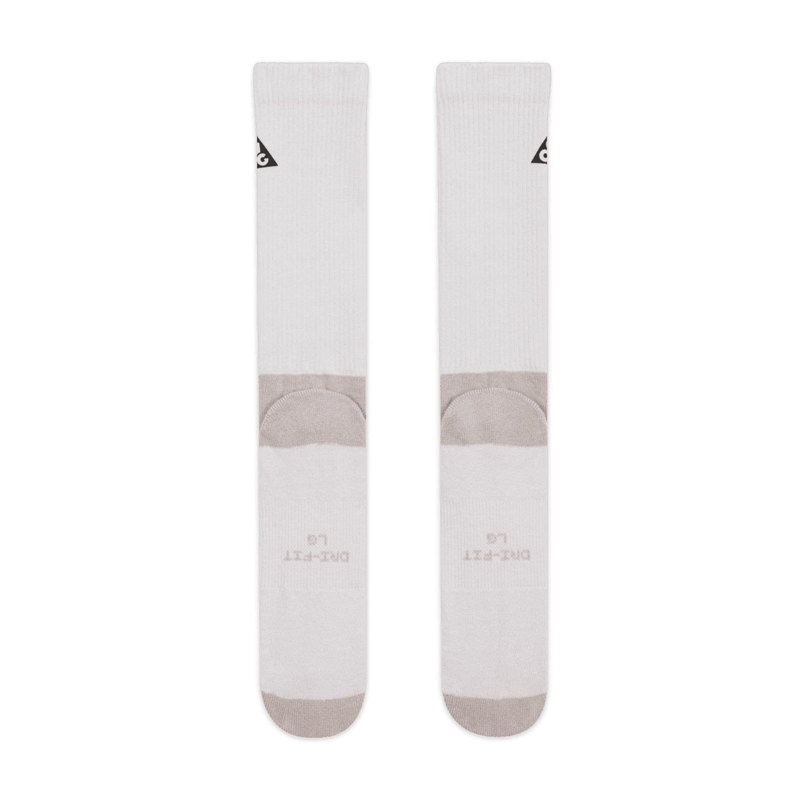 Nike ACG Everyday Elevated Crew Socks Photon Dust College Grey pair back view showing banded arch support and cushioning under heel
