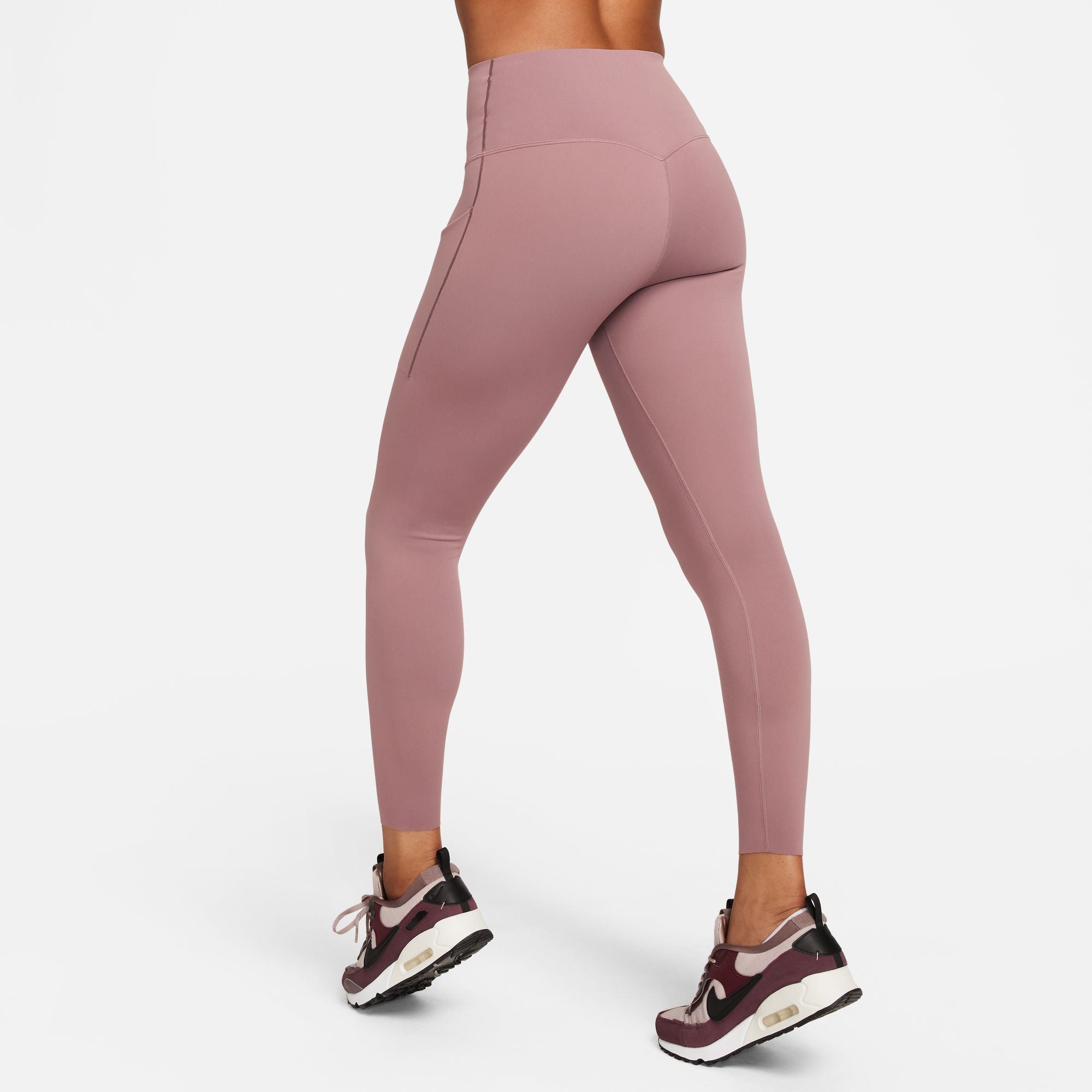 Nike Women's Universa Medium-Support High-Waisted 7/8 Leggings Smokey Mauve / Black - Achilles Heel
