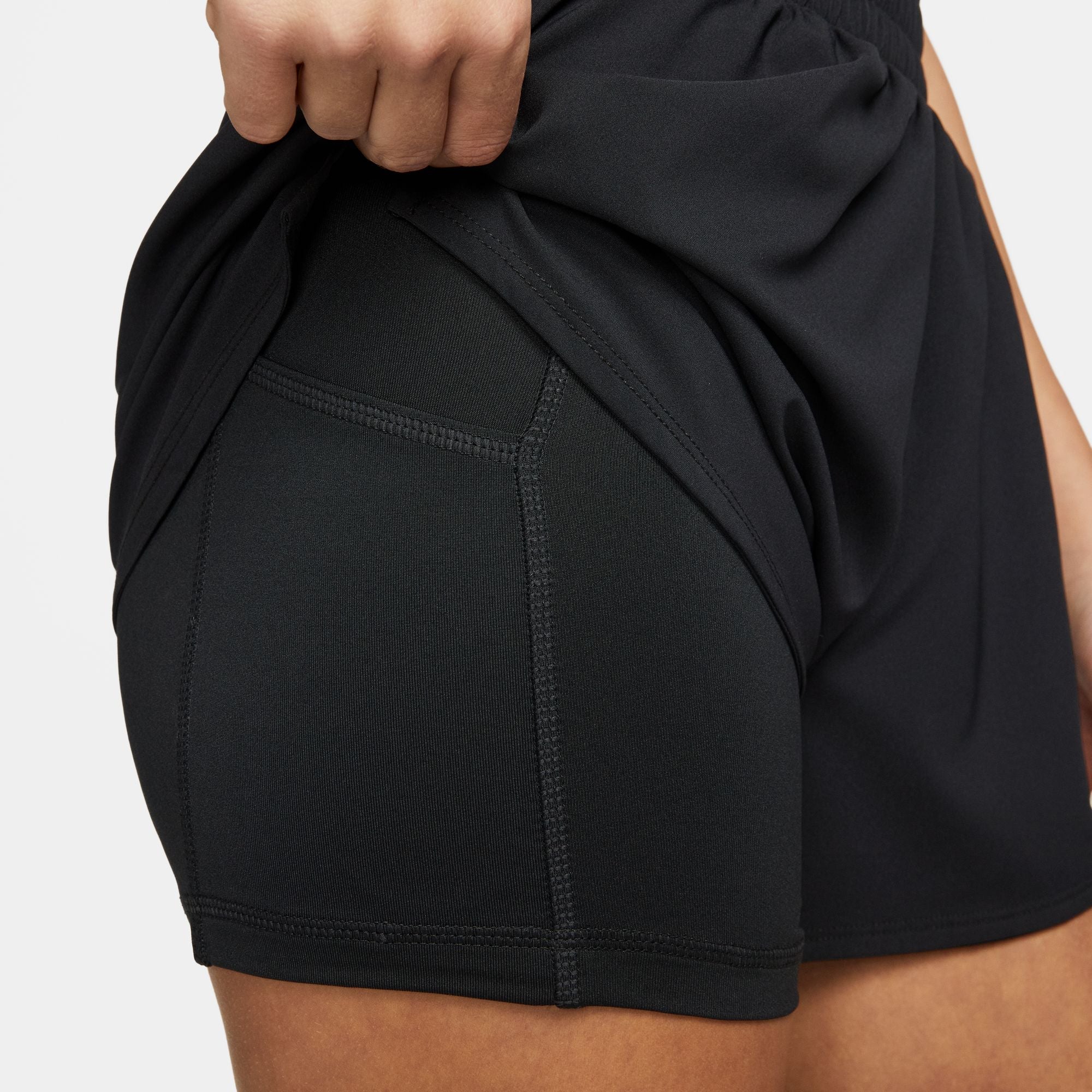 Nike Women's One Dri-FIT High Waisted 3 Inch 2 In 1 Shorts Black - Achilles Heel