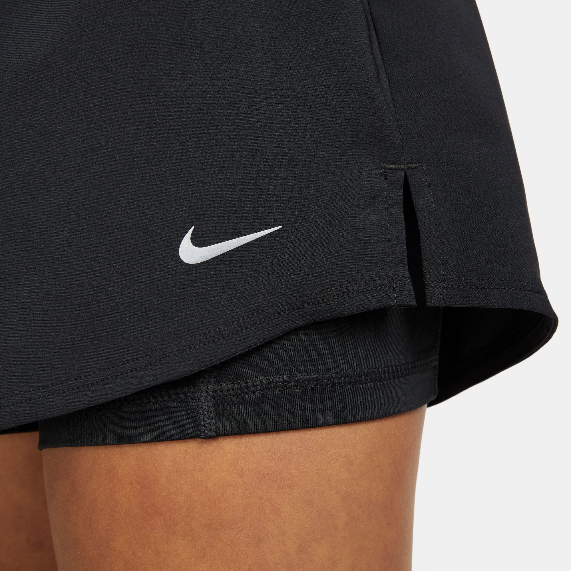 Nike Women's One Dri-FIT High Waisted 3 Inch 2 In 1 Shorts Black - Achilles Heel