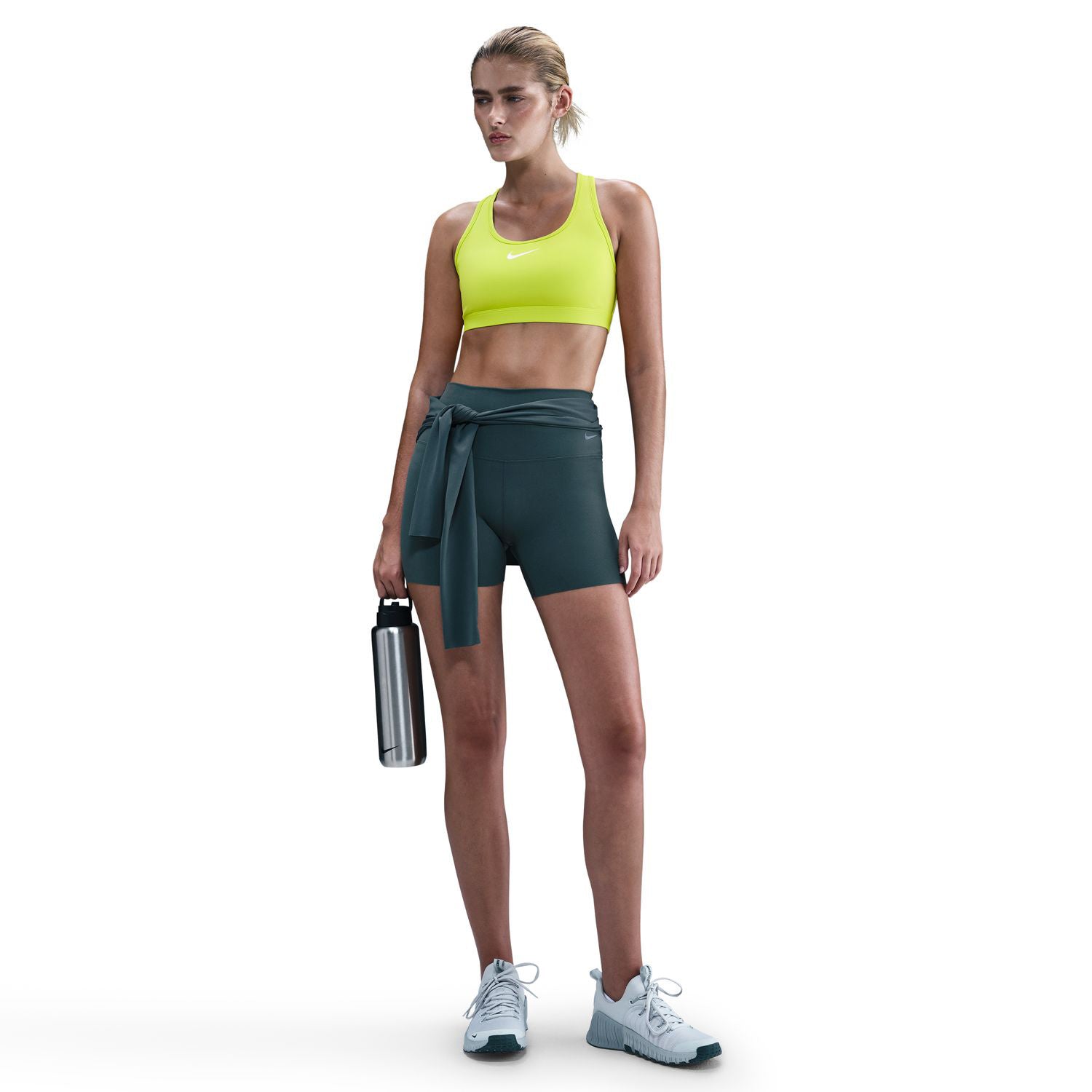 Women's Swoosh Medium-Support Sports Bra Barely Volt / White - Achilles Heel