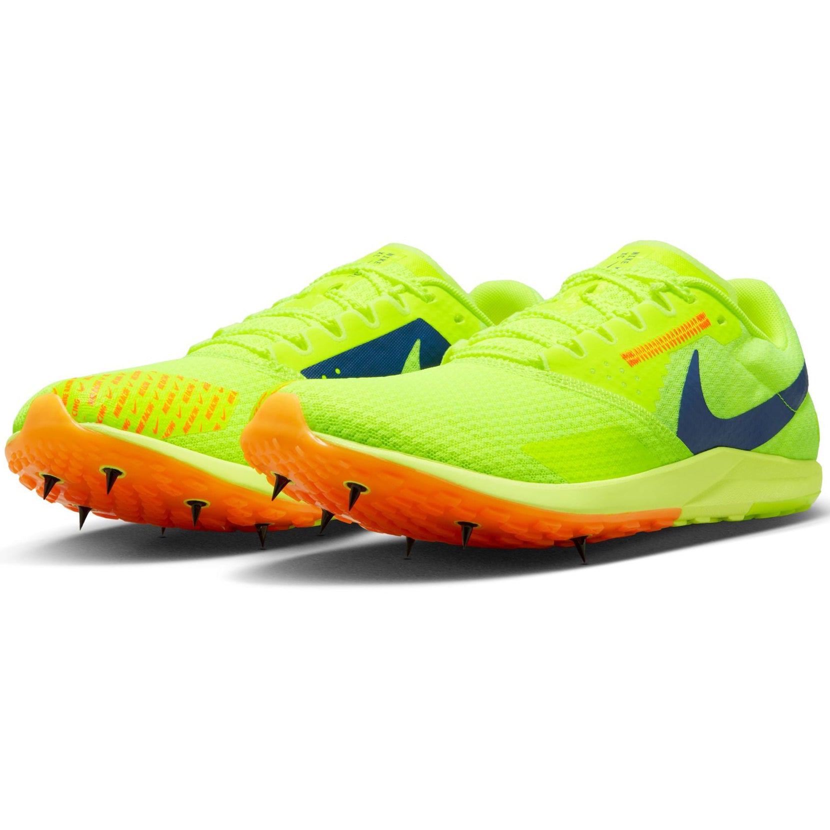 Nike Zoom Rival XC 6 Running Spikes Volt / Concord / Total Orange - Achilles Heel