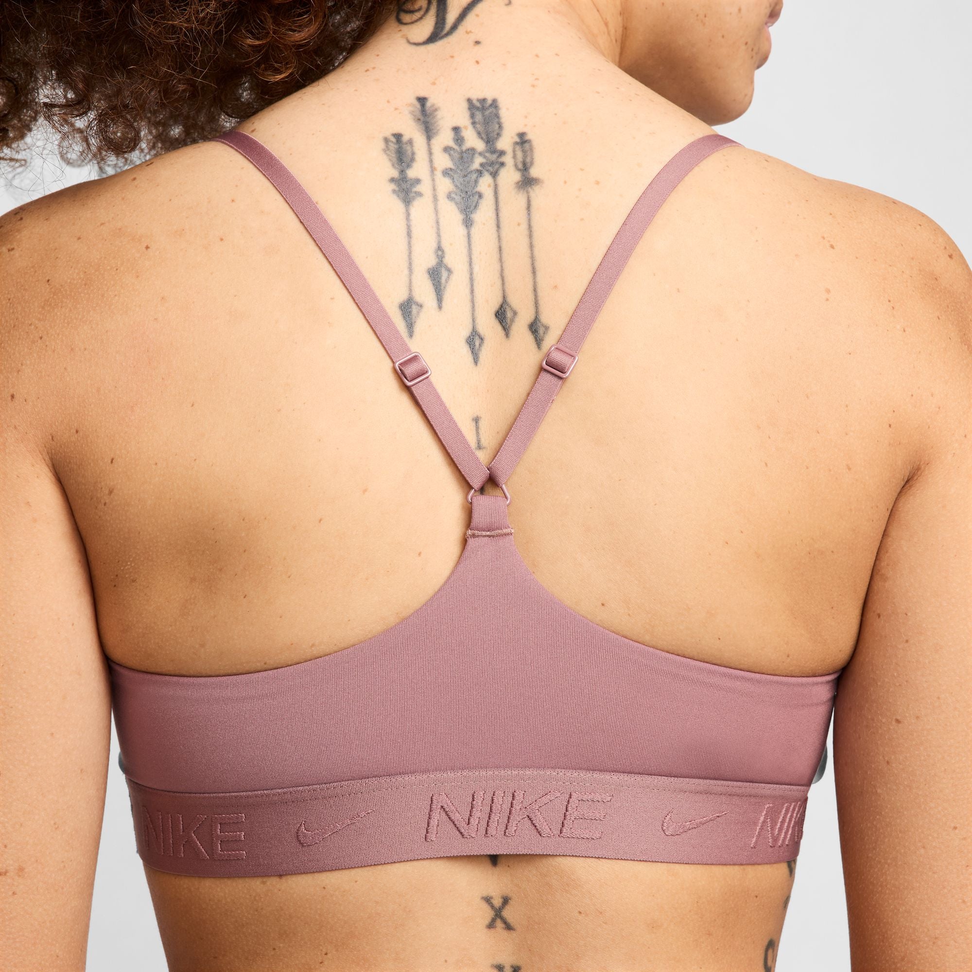 Nike Women's Indy Light-Support Sports Bra Smokey Mauve / Black - Achilles Heel