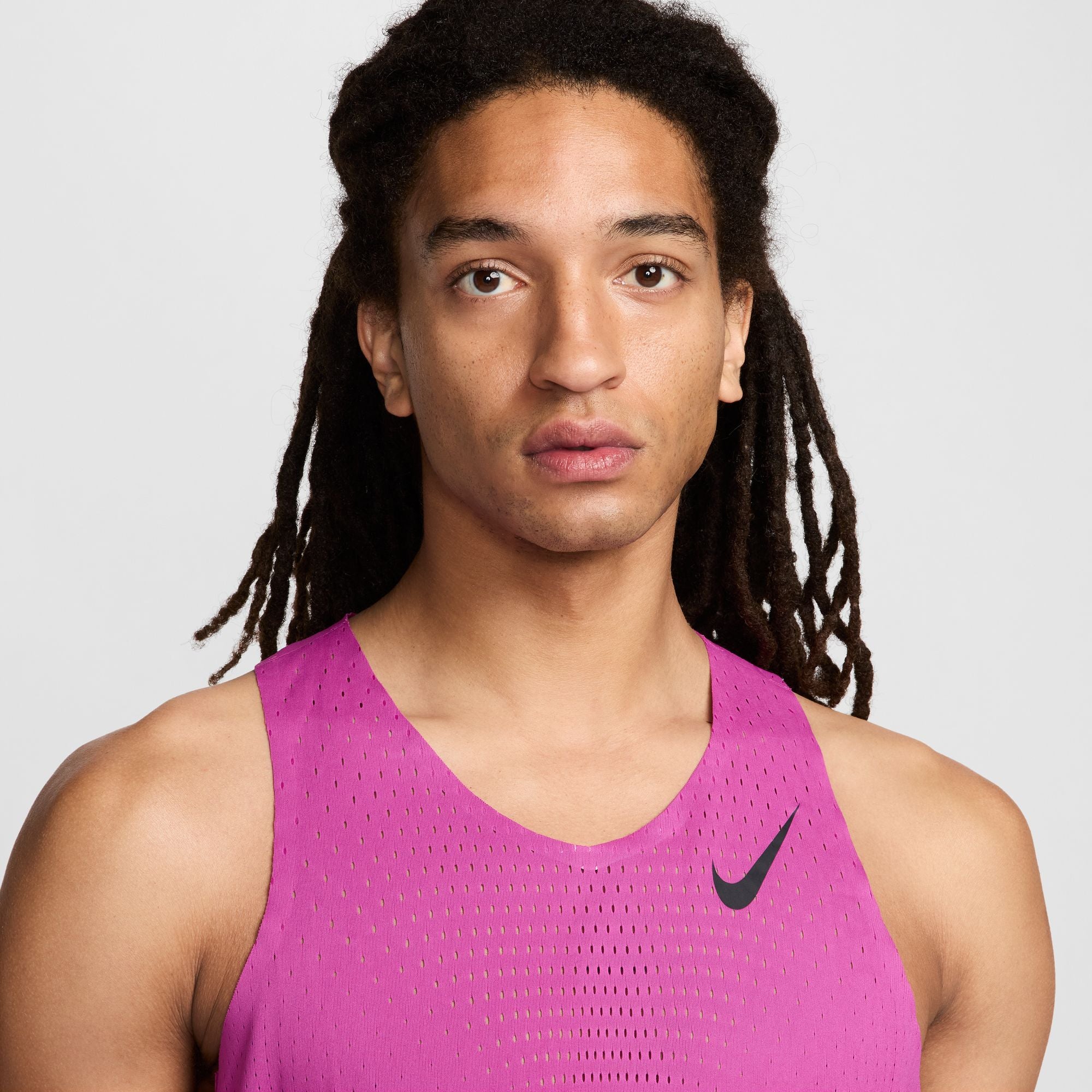 Nike Men's Dri-FIT AeroSwift ADV Running Vest Hot Fuchsia / Black - Achilles Heel