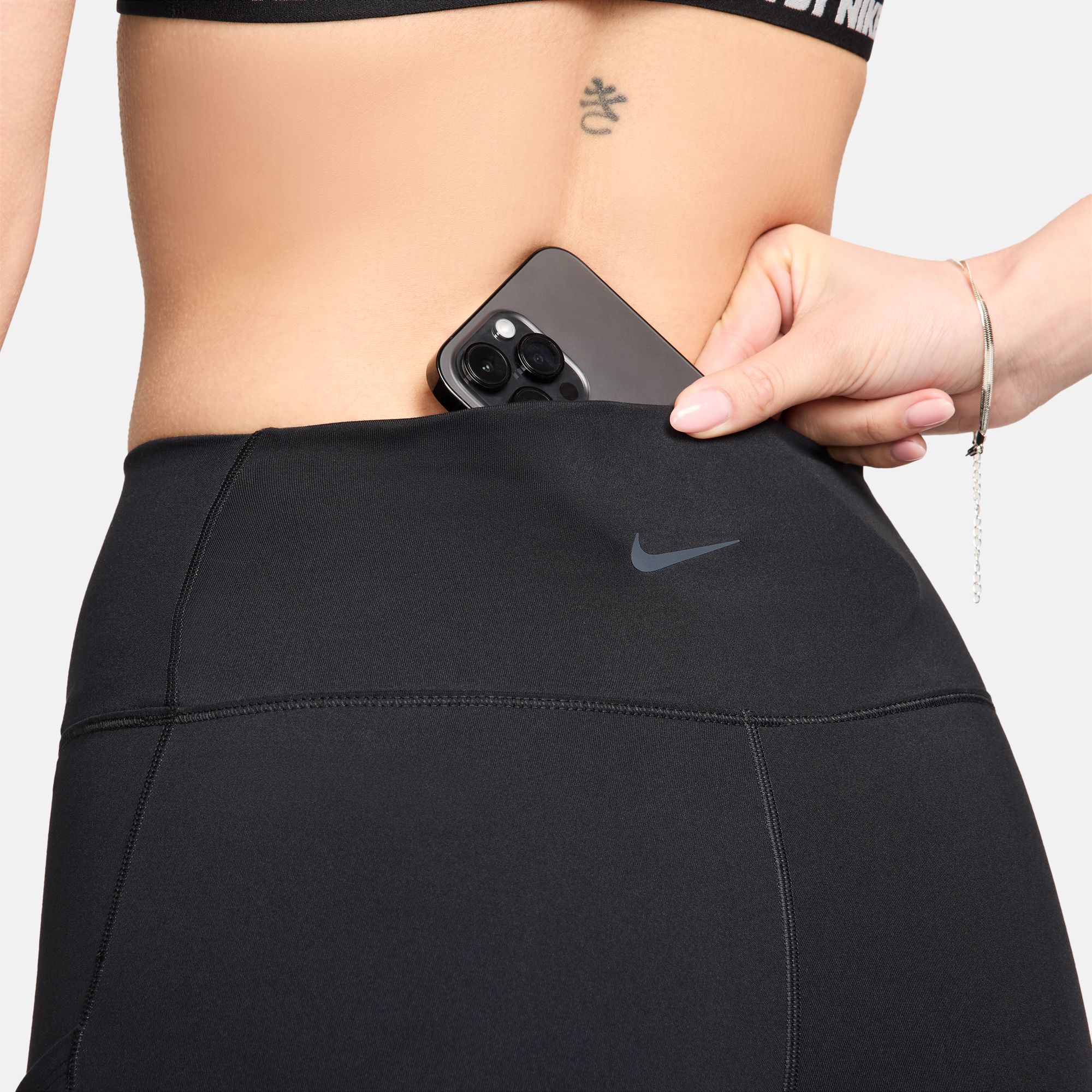 Nike Women's One High-Waisted 8 Inch Biker Shorts Black / Black - Achilles Heel
