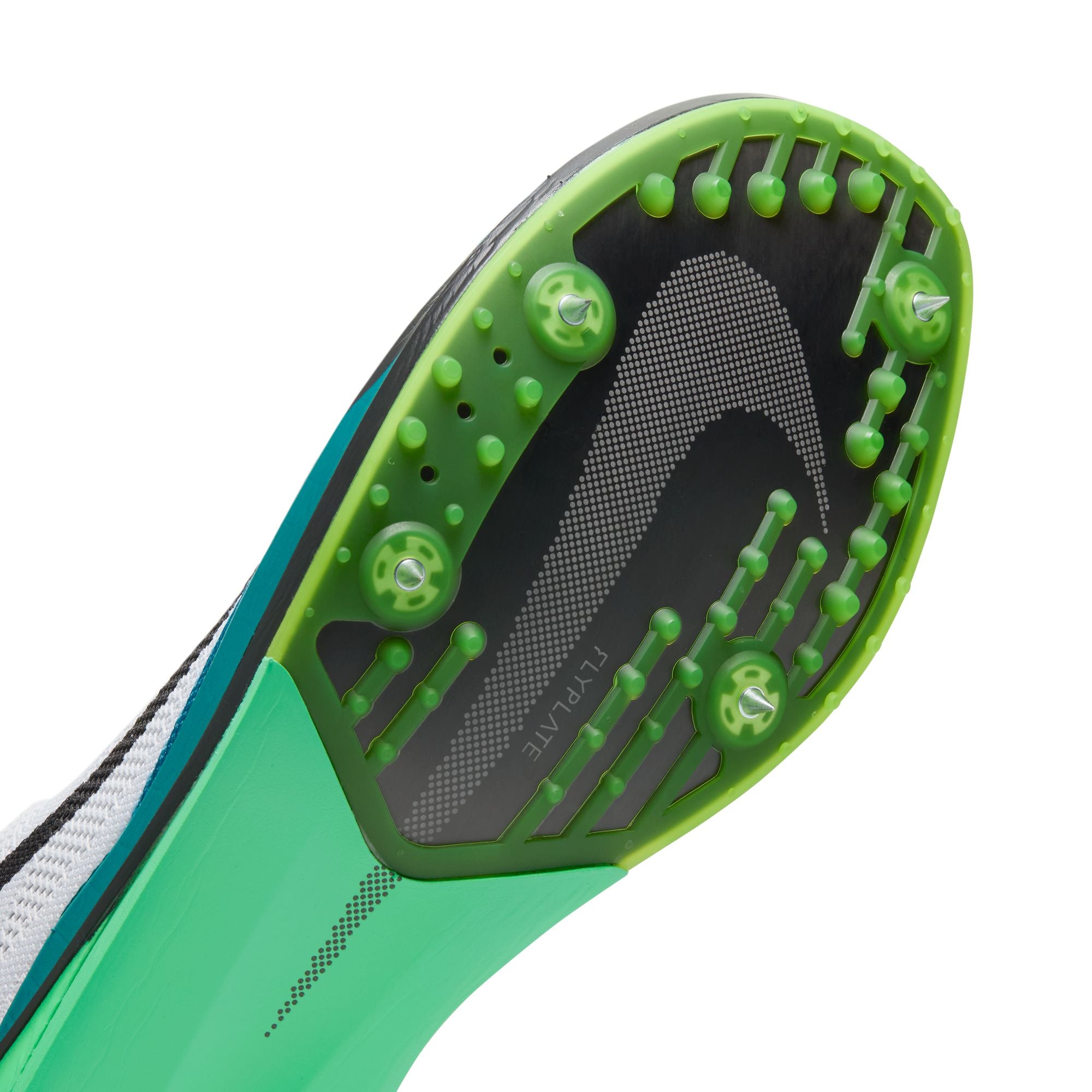 Nike ZoomX Dragonfly 2 Elite Running Spikes White / Black / Bright Spruce / Vapor Green - Achilles Heel