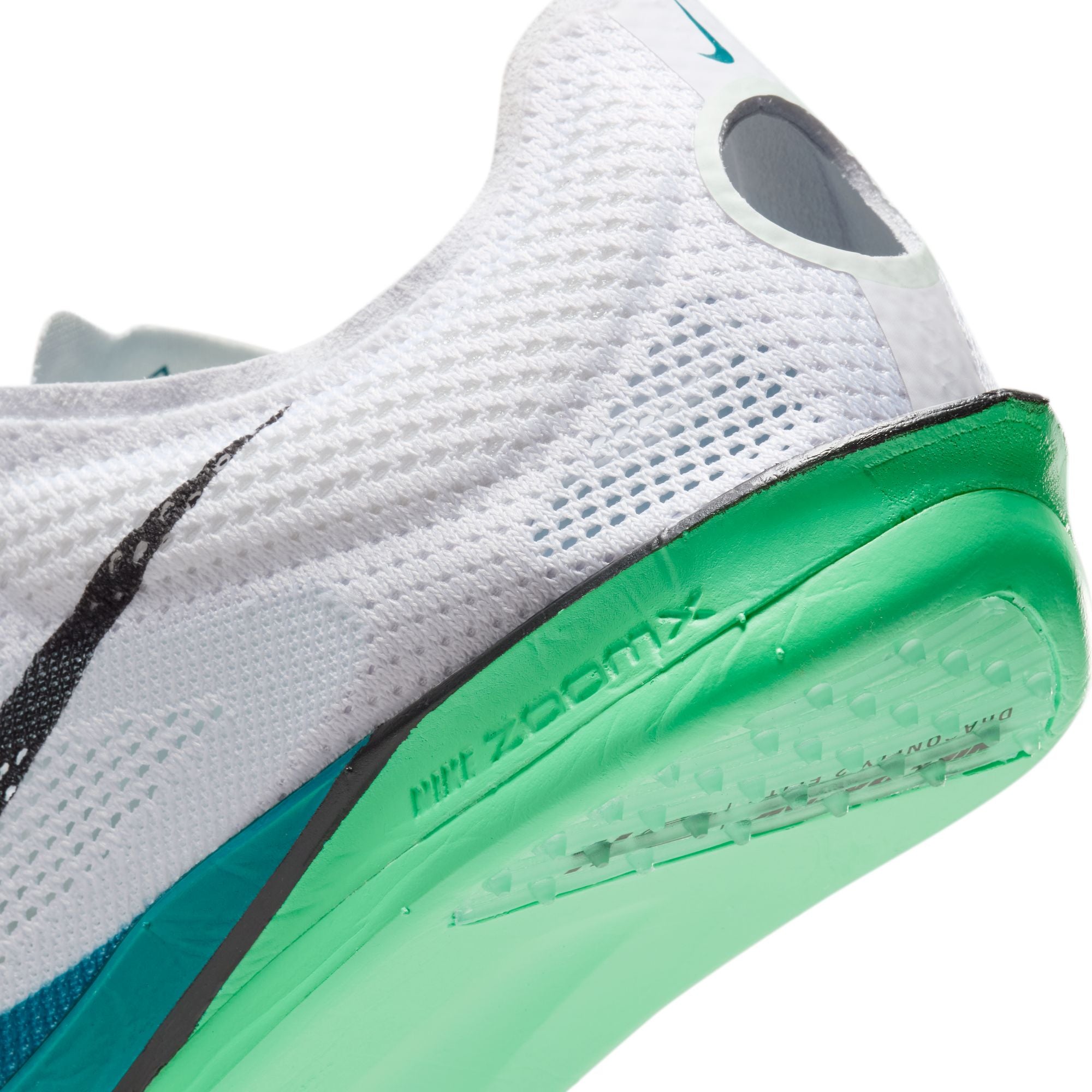 Nike ZoomX Dragonfly 2 Elite Running Spikes White / Black / Bright Spruce / Vapor Green - Achilles Heel