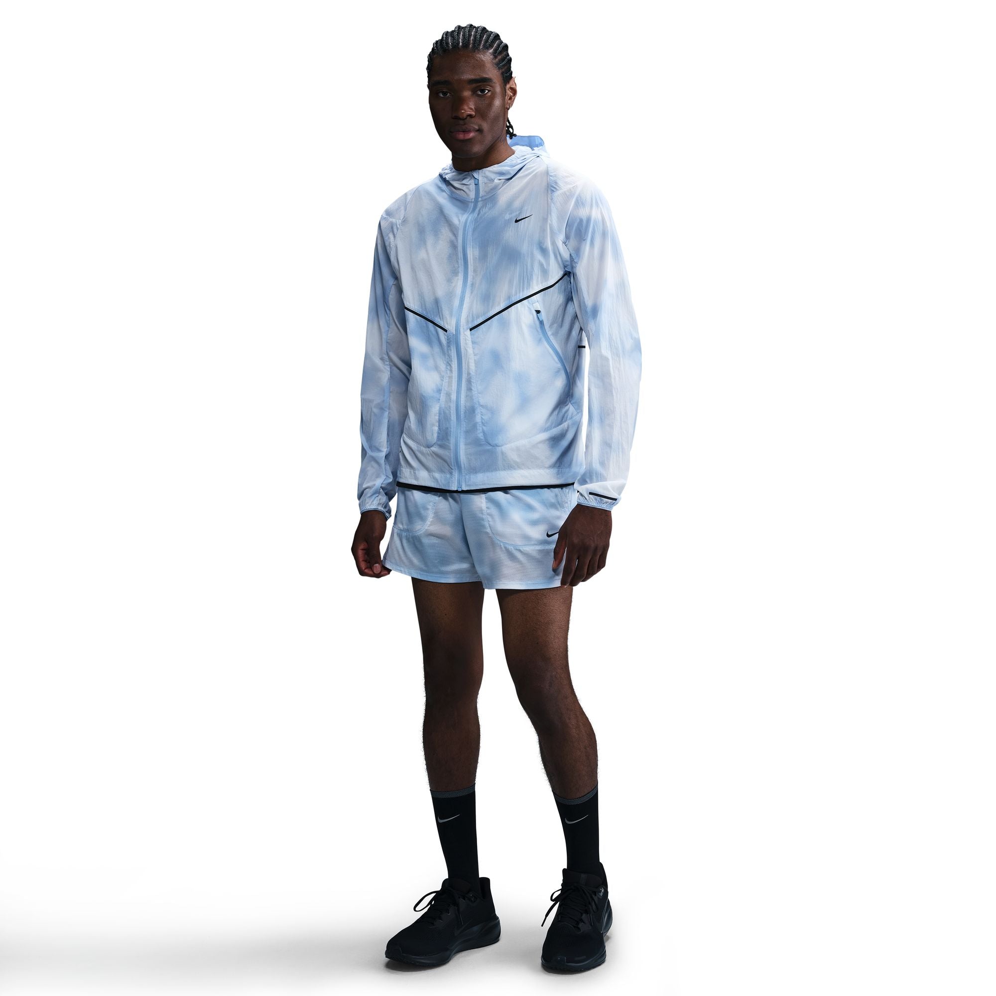 Men's Run Division UV Running Jacket Psychic Blue - Achilles Heel