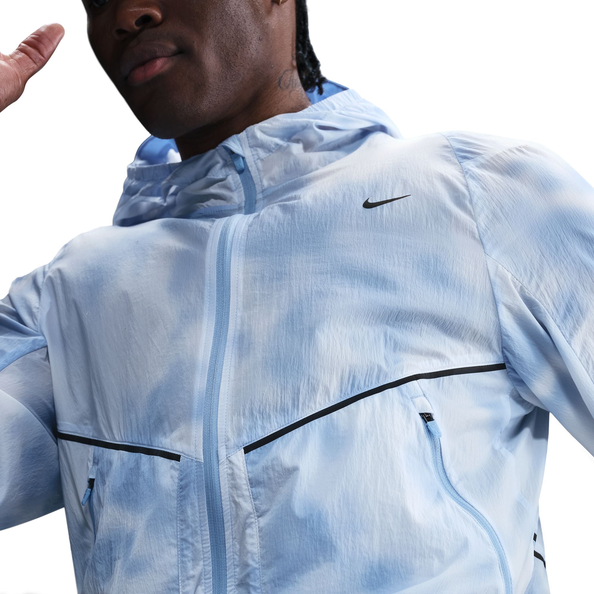 Men's Run Division UV Running Jacket Psychic Blue - Achilles Heel