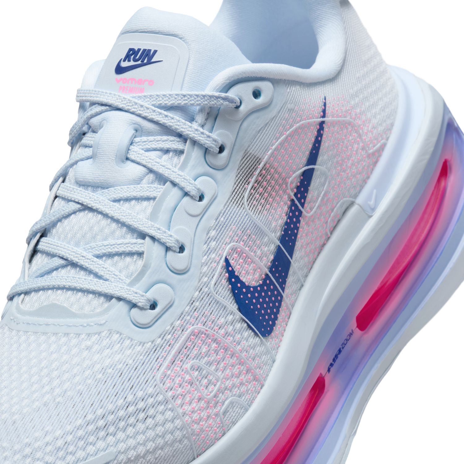 Women's Vomero Premium Running Shoes Blue Tint / Aluminium / Pink Spell / Deep Royal Blue - Achilles Heel