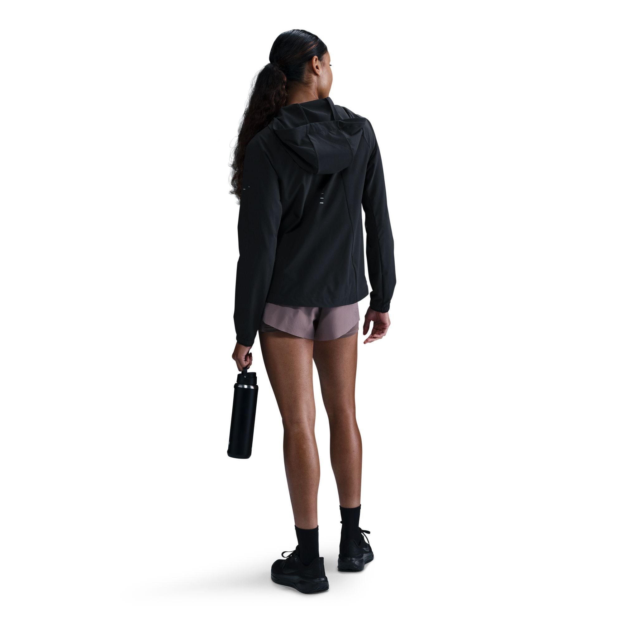 Women's Swift Repel Packable Running Jacket Black - Achilles Heel