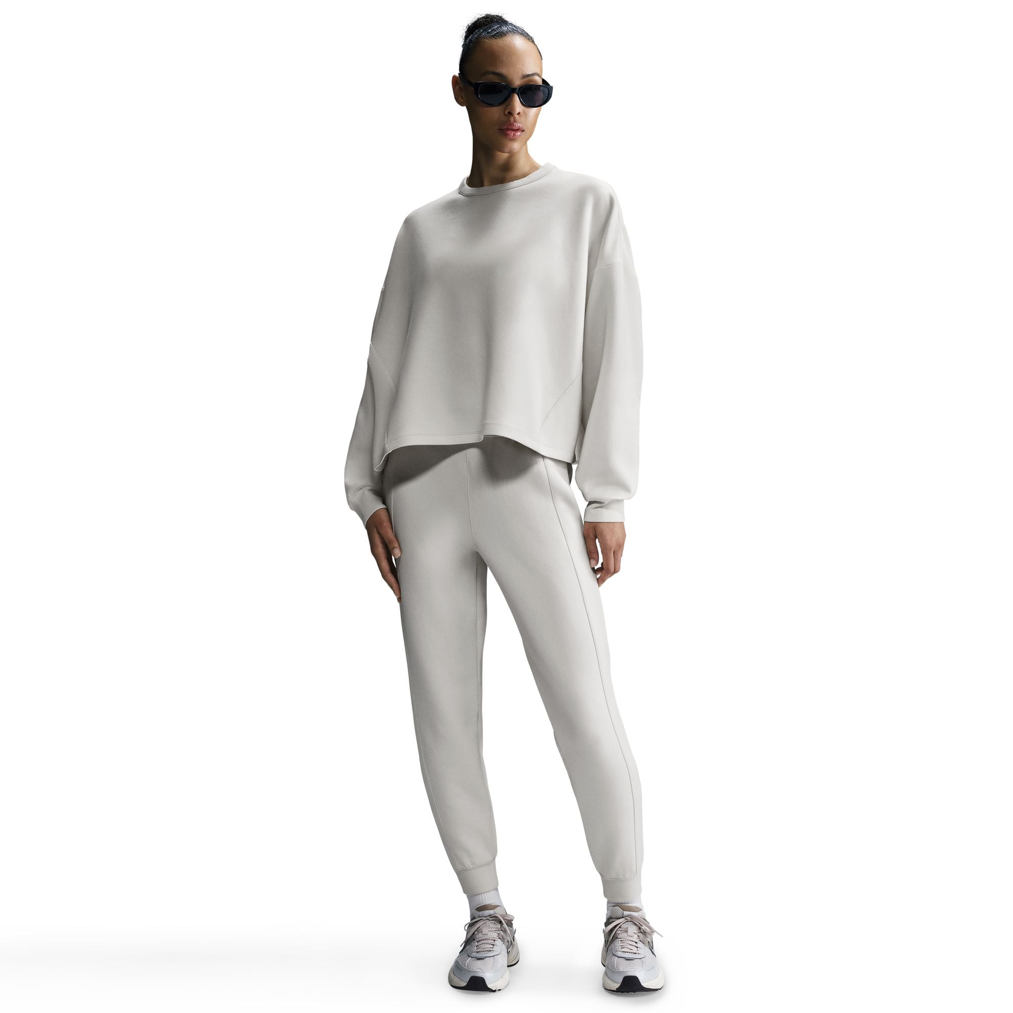 Women's Dri-FIT 24.7 Oversized Crew Neck Top Light Orewood Brown / Light Iron Ore - Achilles Heel