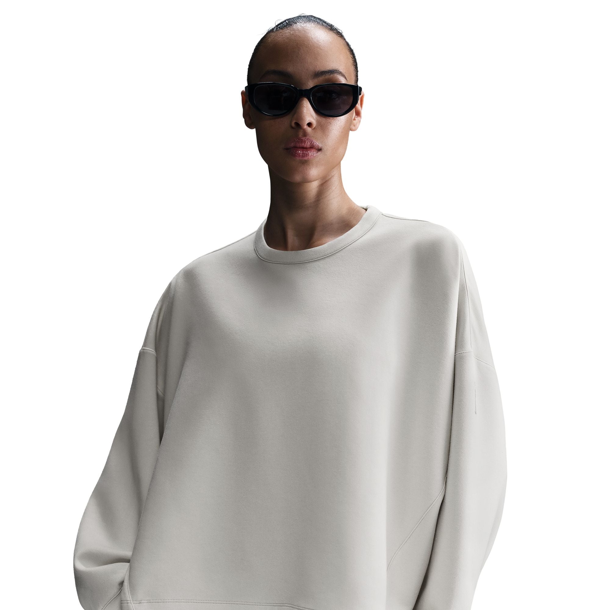 Women's Dri-FIT 24.7 Oversized Crew Neck Top Light Orewood Brown / Light Iron Ore - Achilles Heel