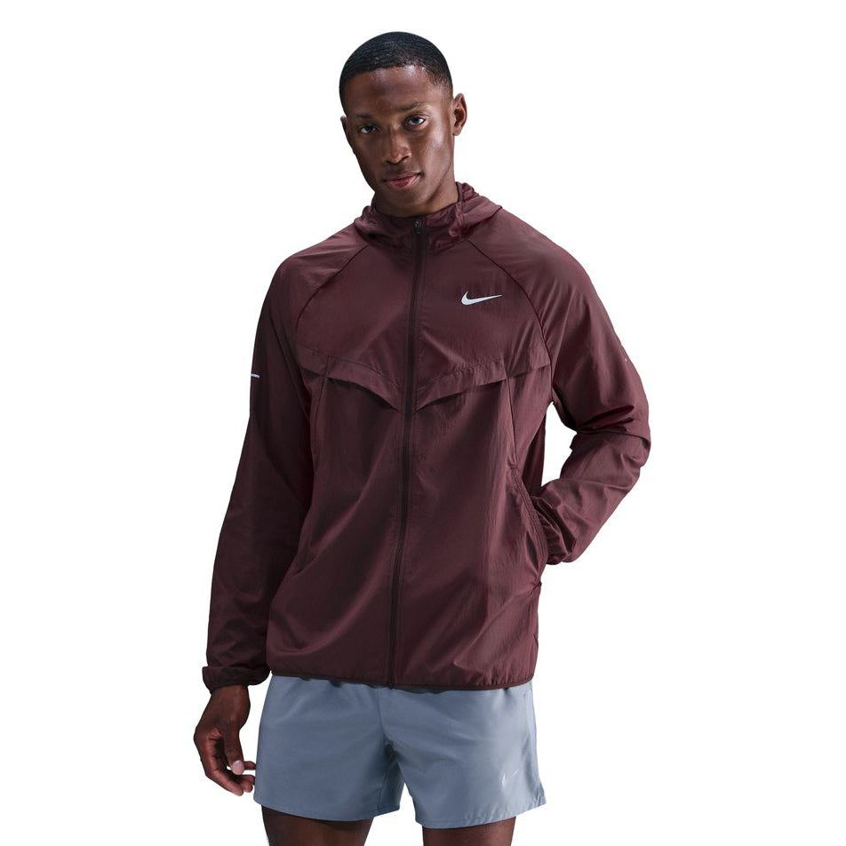Men's Stride Repel Running Jacket Burgundy Crush - Achilles Heel