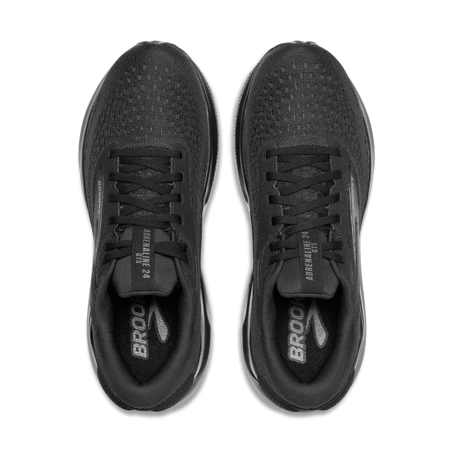 Brooks Men's Adrenaline GTS 24 Extra Wide Fit Running Shoes Black / Black / Ebony - Achilles Heel