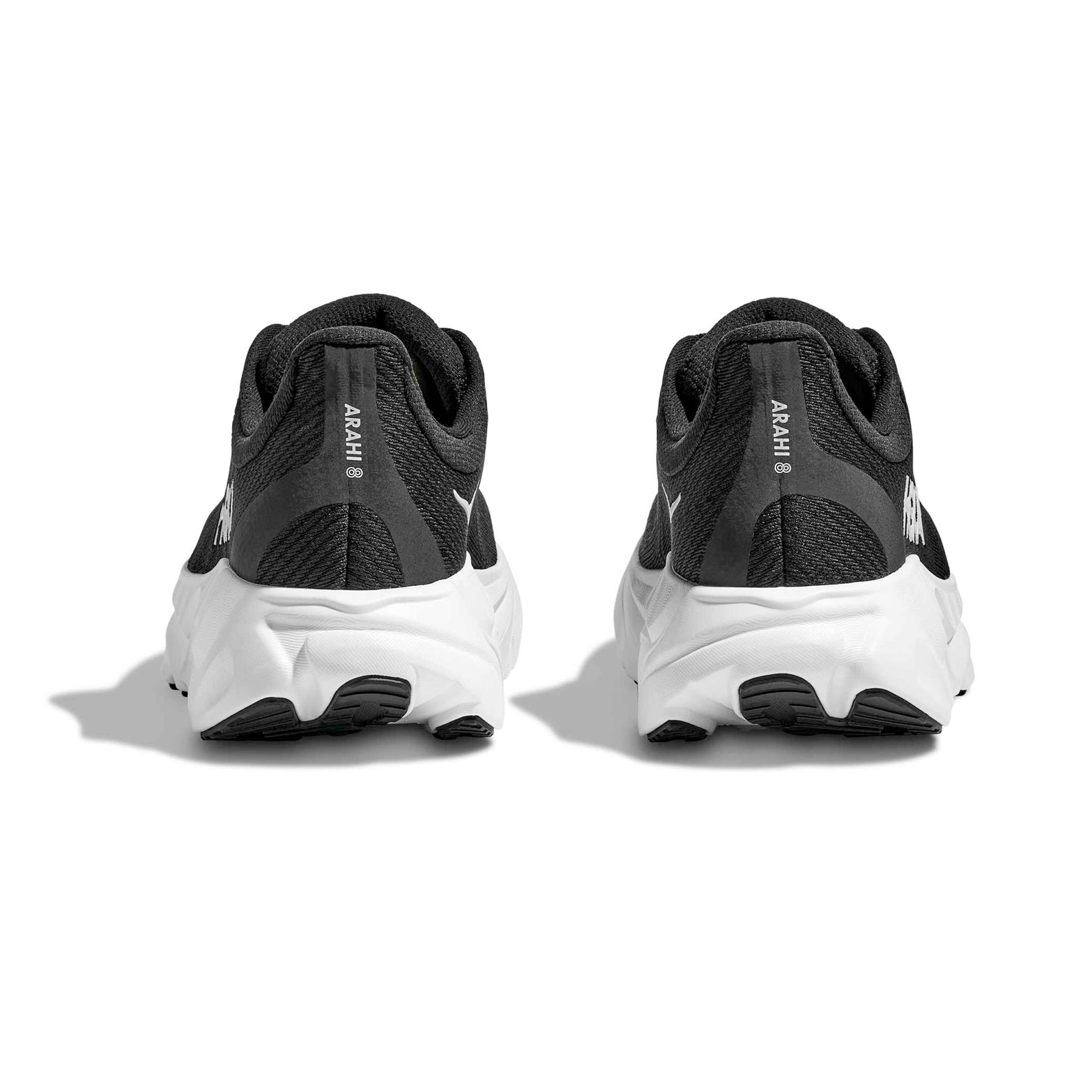Women's Arahi 8 Wide Fit Running Shoes Black / White - Achilles Heel