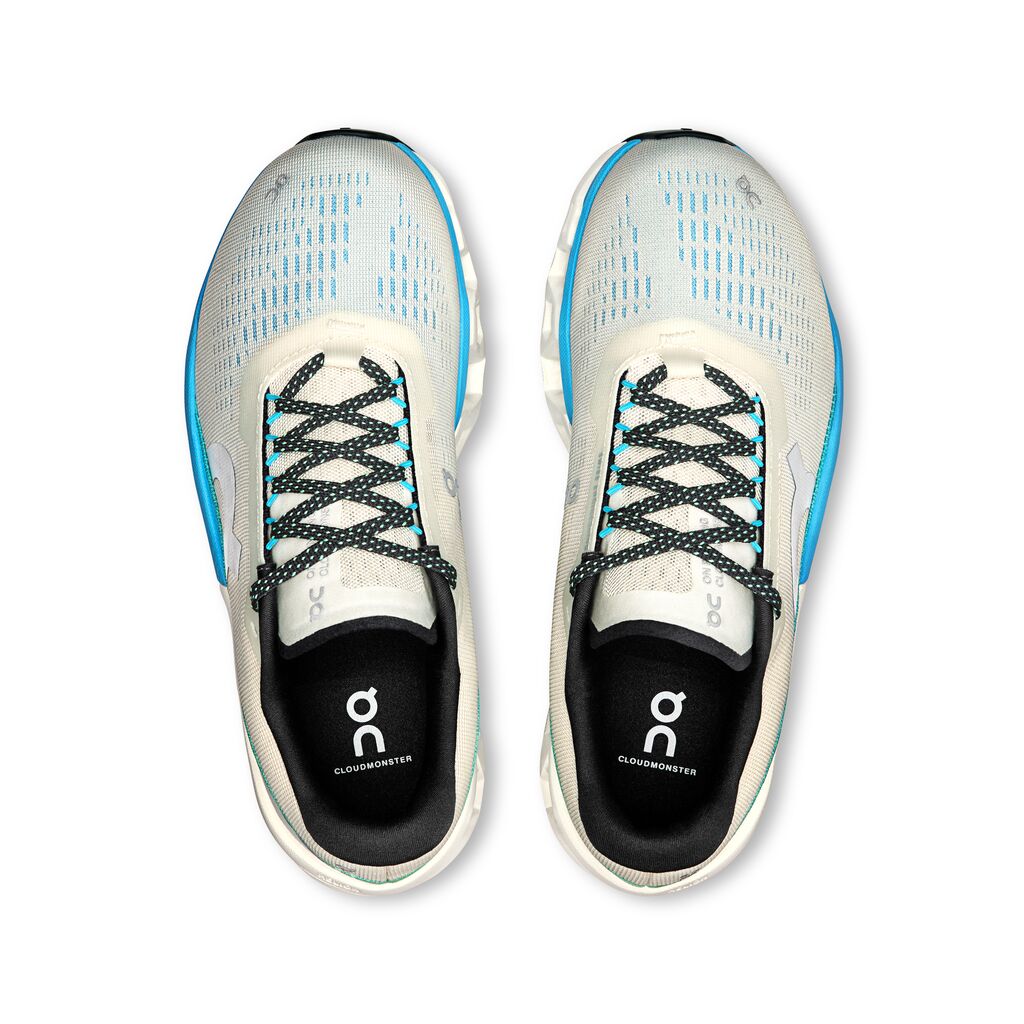 On Women's Cloudmonster 2 Running Shoes Cream / Horizon - Achilles Heel