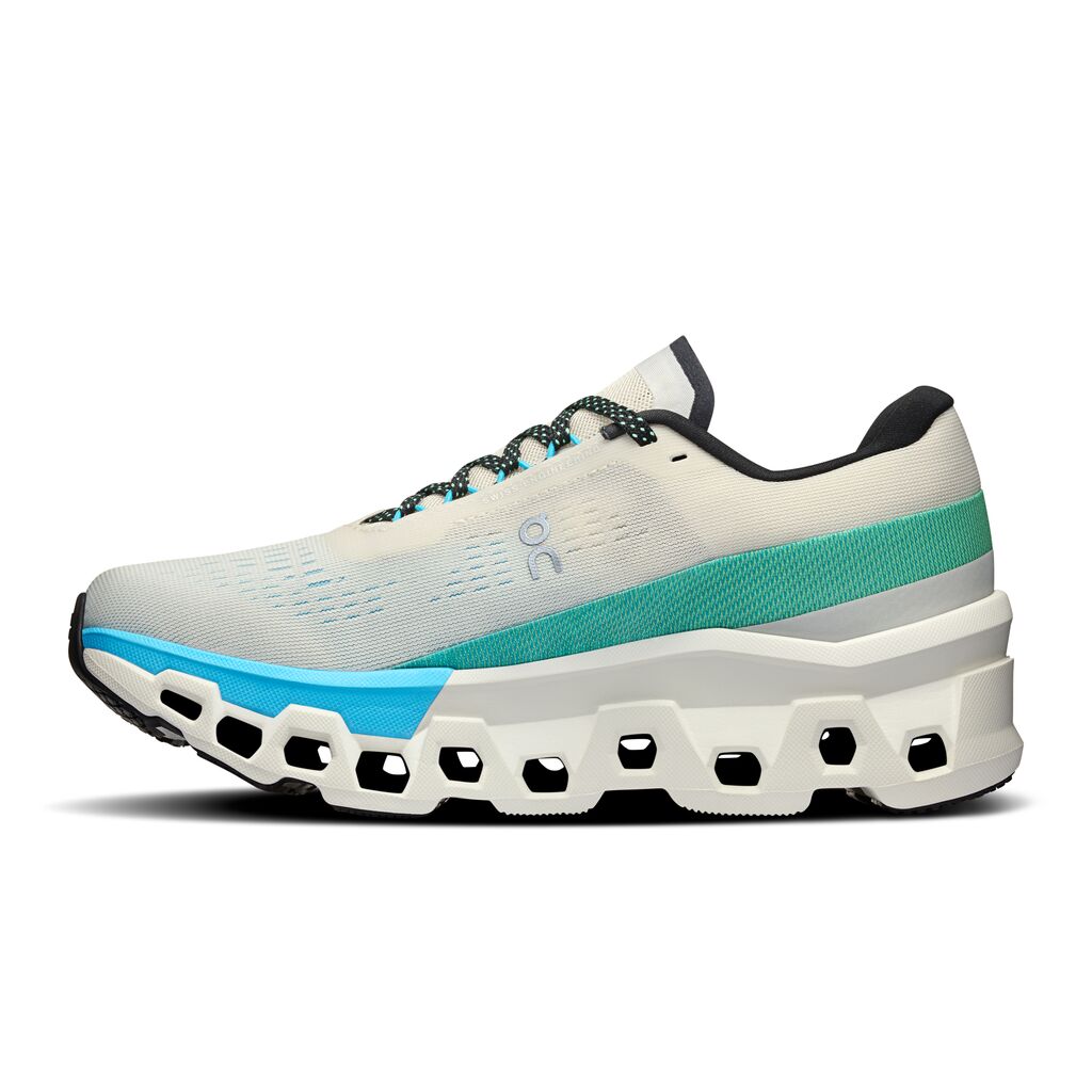 On Women's Cloudmonster 2 Running Shoes Cream / Horizon - Achilles Heel