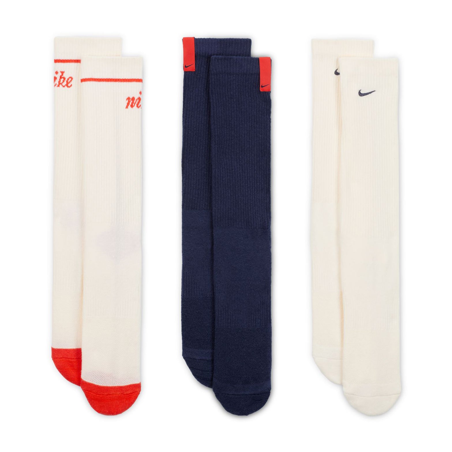 Everyday Plus Cushion Crew Socks 3 Pack White / Navy / Red