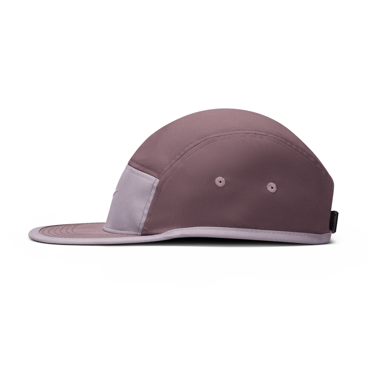 Nike Fly Unstructured Swoosh Cap Tattoo LT Violet Ore Sea Glass side product view showing unstructured crown with four-way stretch twill fabric and Dri-FIT moisture-wicking construction