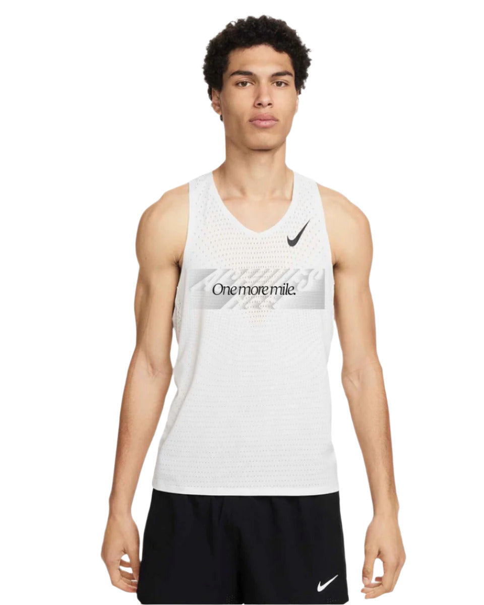 x Achilles Heel Men's 'One More Mile' AeroSwift ADV Running Vest Summit White / Black - Achilles Heel