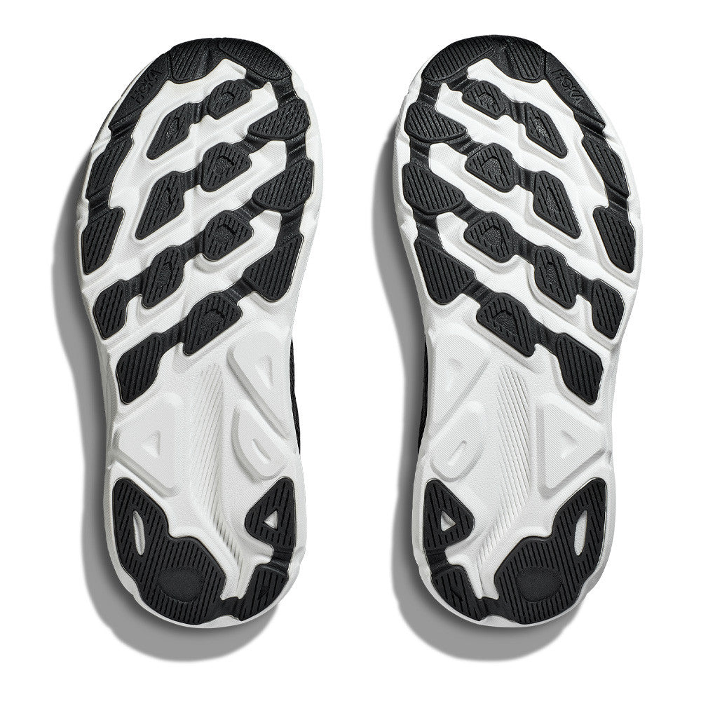 Hoka Men's Clifton 9 Running Shoes Black / White - Achilles Heel