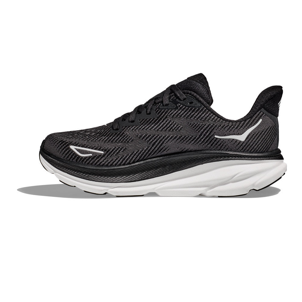 Hoka Men's Clifton 9 Running Shoes Black / White - Achilles Heel