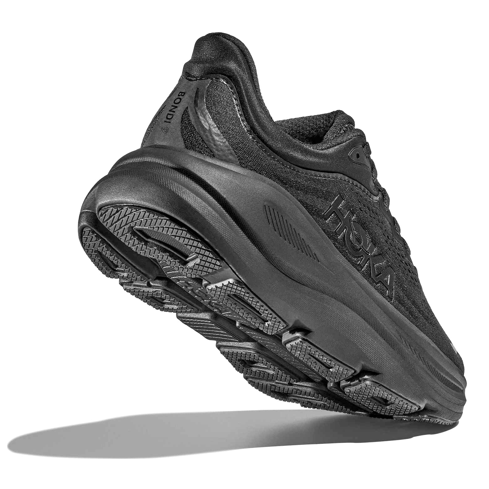 Women's Bondi 9 Wide Fit Running Shoes Black / Black - Achilles Heel