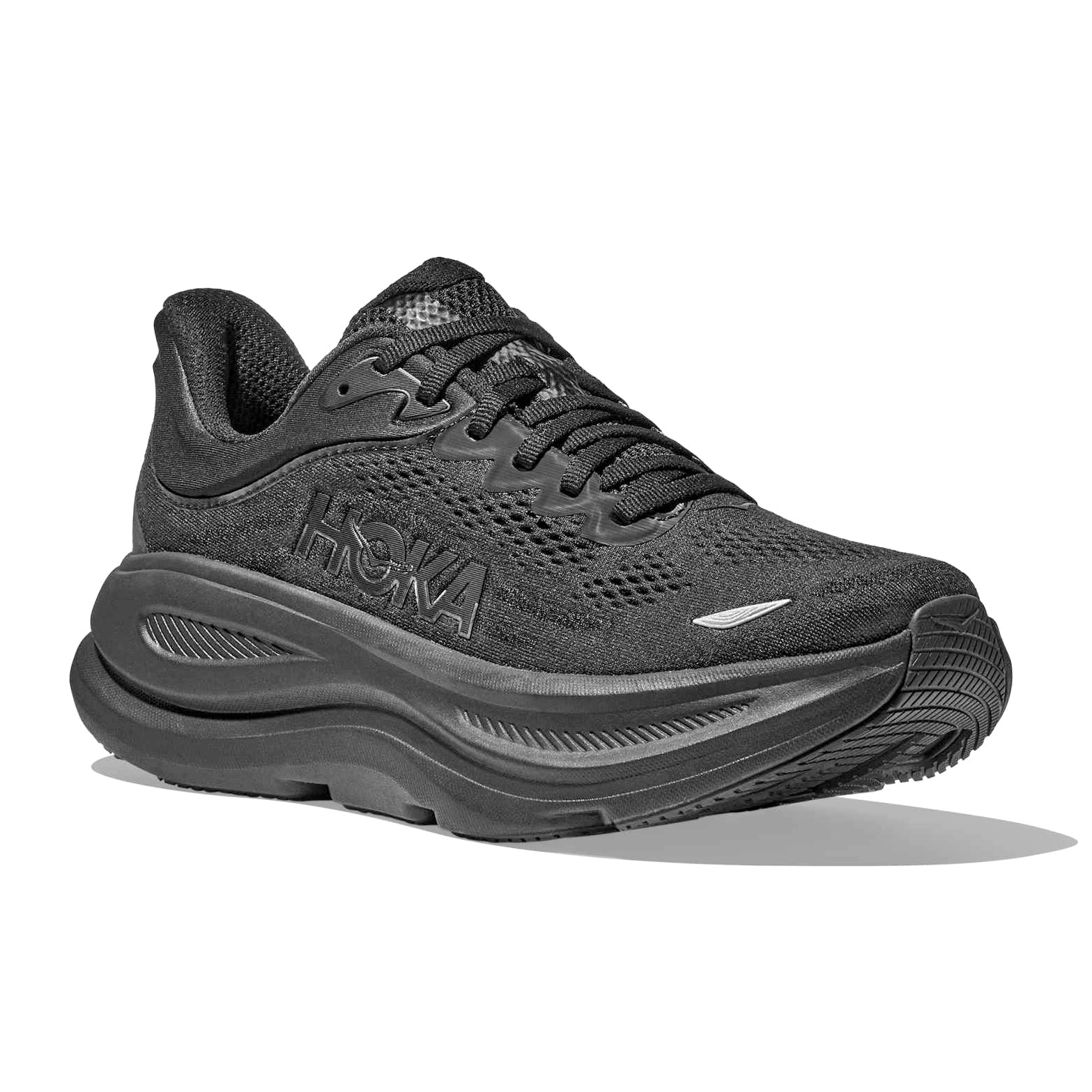 Women's Bondi 9 Wide Fit Running Shoes Black / Black - Achilles Heel