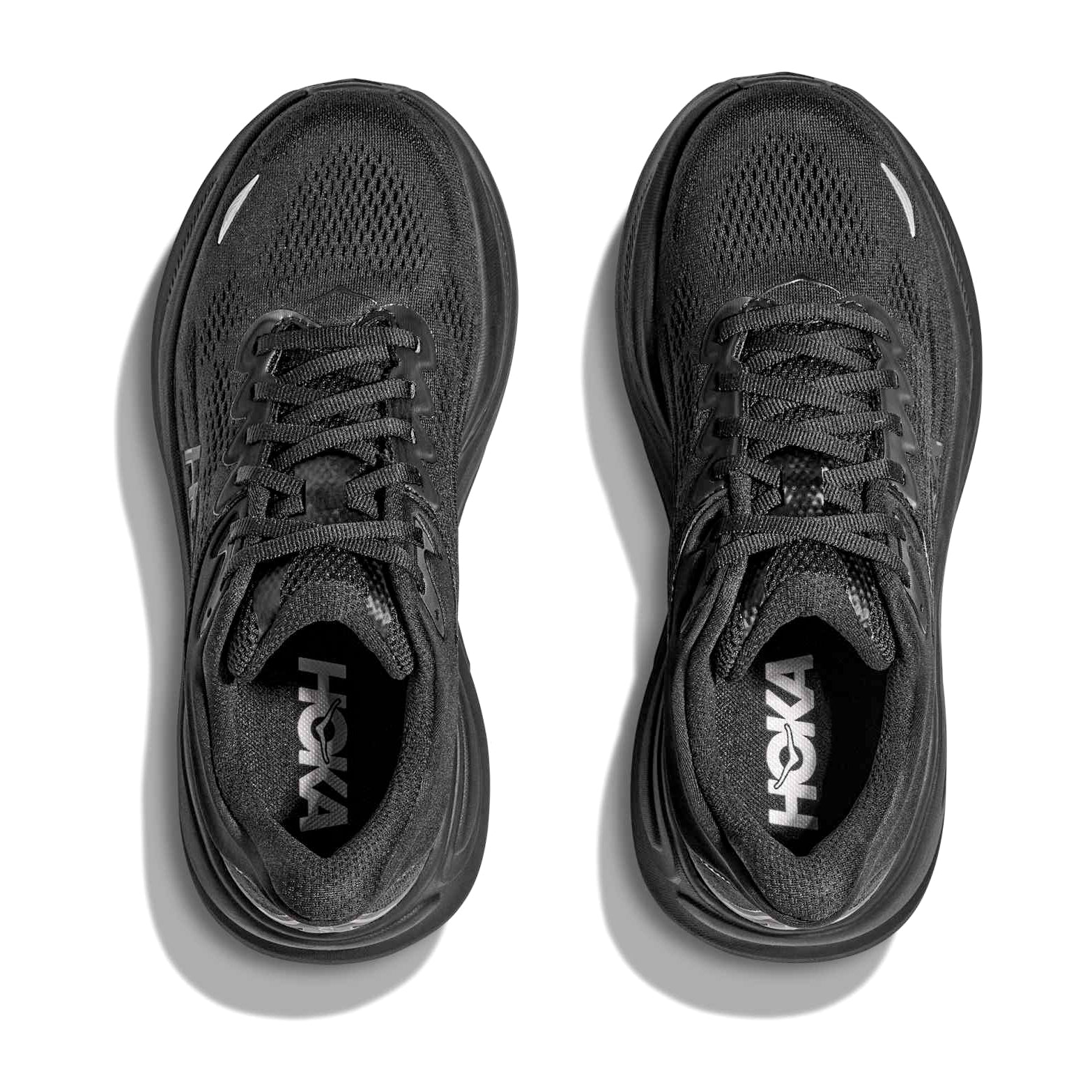 Women's Bondi 9 Wide Fit Running Shoes Black / Black - Achilles Heel