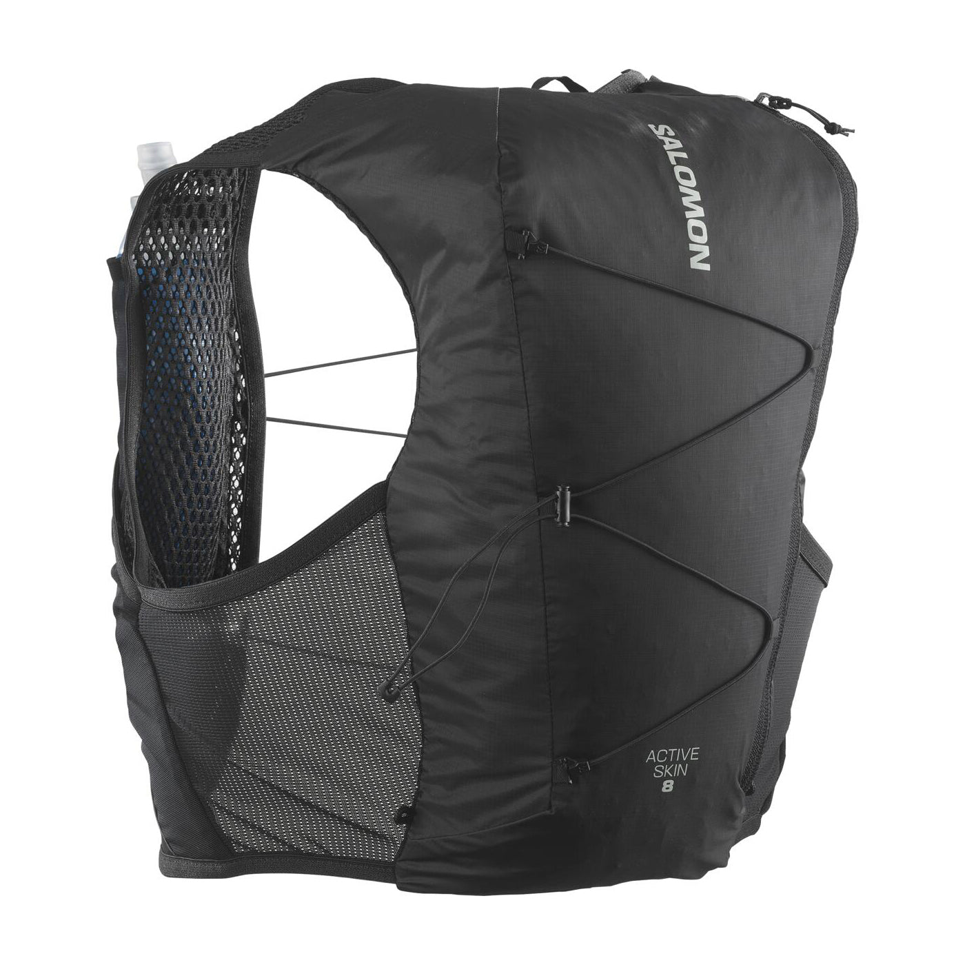 SALOMON ACTIVE SKIN 8ハイドレーションベスト M Salomon Salomon Active Skin 8 Set Running Vest Black / Metal at