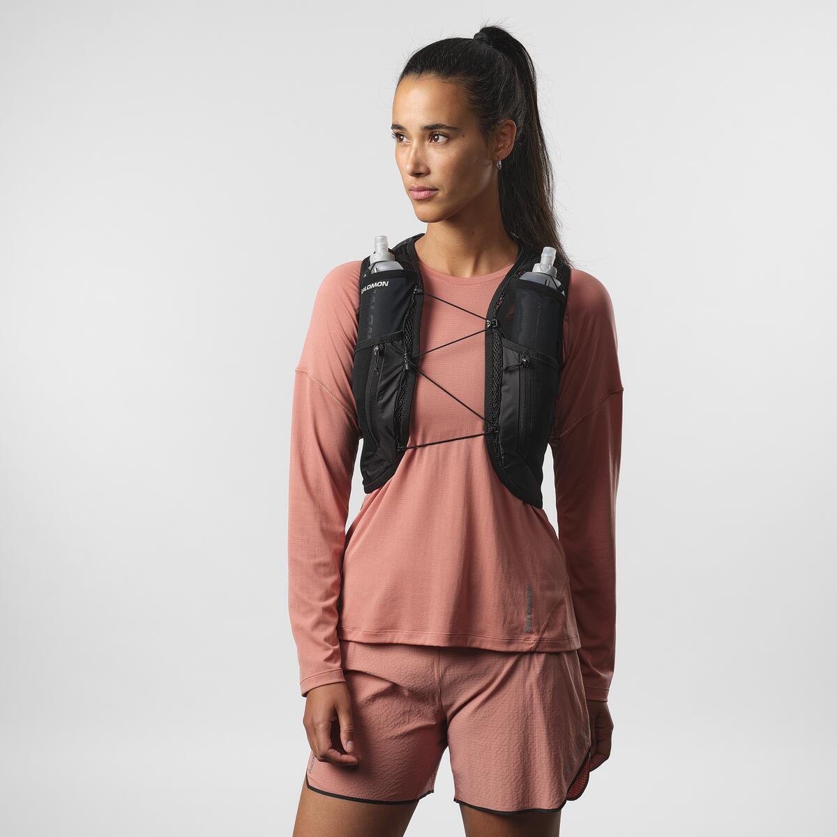 Salomon Women's Active Skin 12 Set Running Vest Black / Metal - Achilles Heel