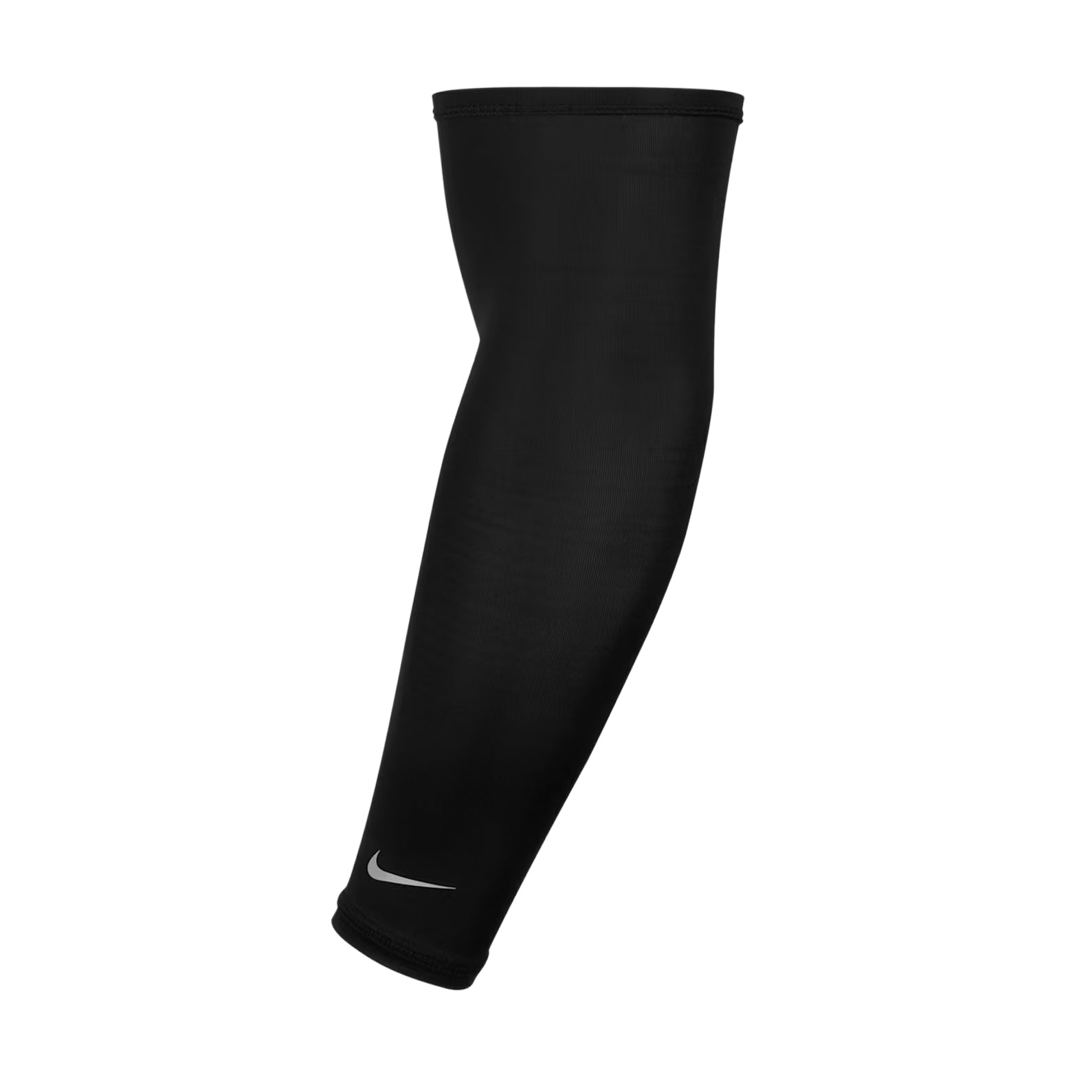 Nike Lightweight Sleeves 2.0 in Black / Silver — product shot showing black lightweight sleeve construction with silver accent detailing and sweat-wicking UV protection technology