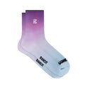 Bandit Lite Run 2 Pack Quarter Socks Orchid Bloom flat lay showing honeycomb mesh crown construction with ribbed ankle detail and knit Bandit branding