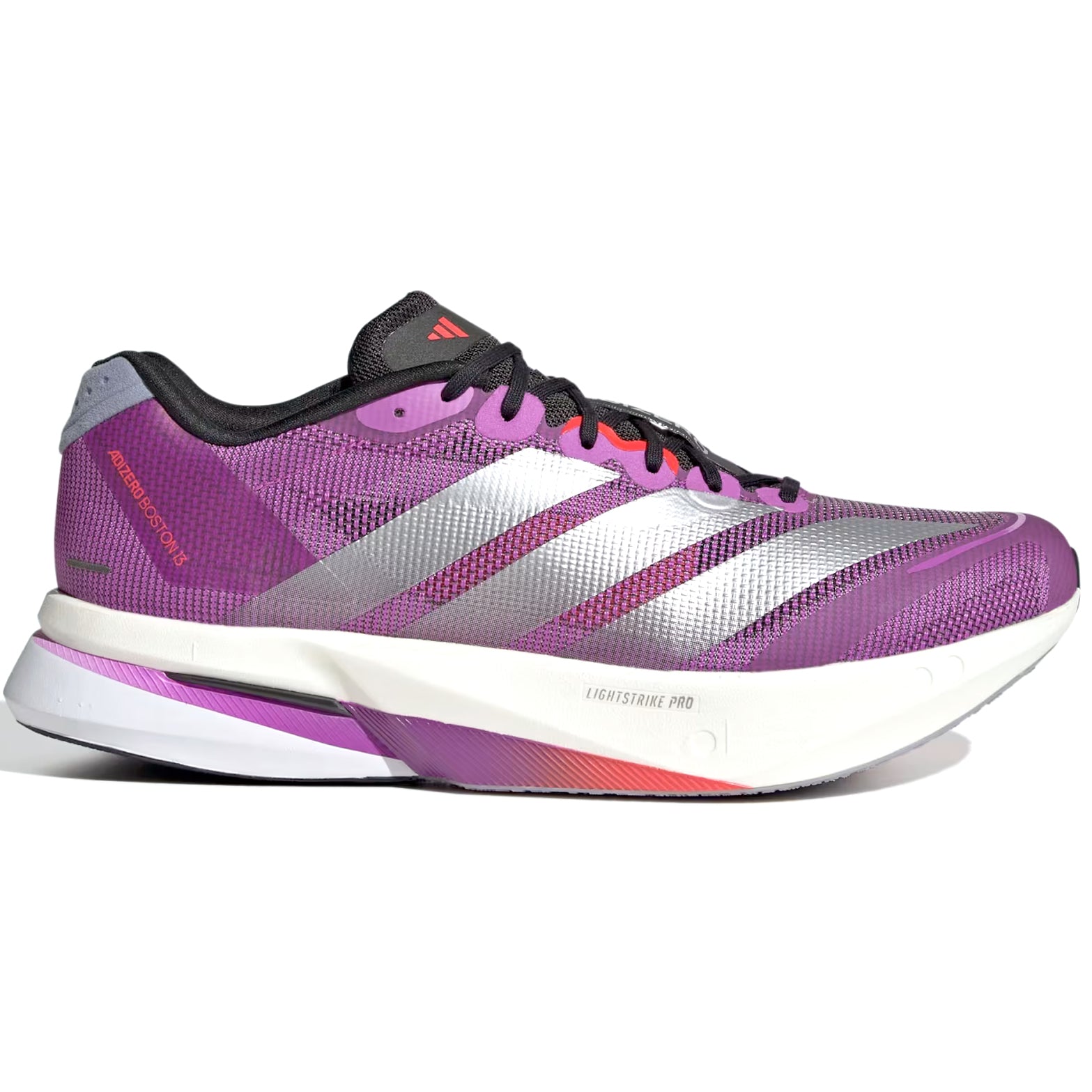 Men's Adizero Boston 13 Running Shoes Purple Burst / Silver Metalic / Lucid Red - Achilles Heel