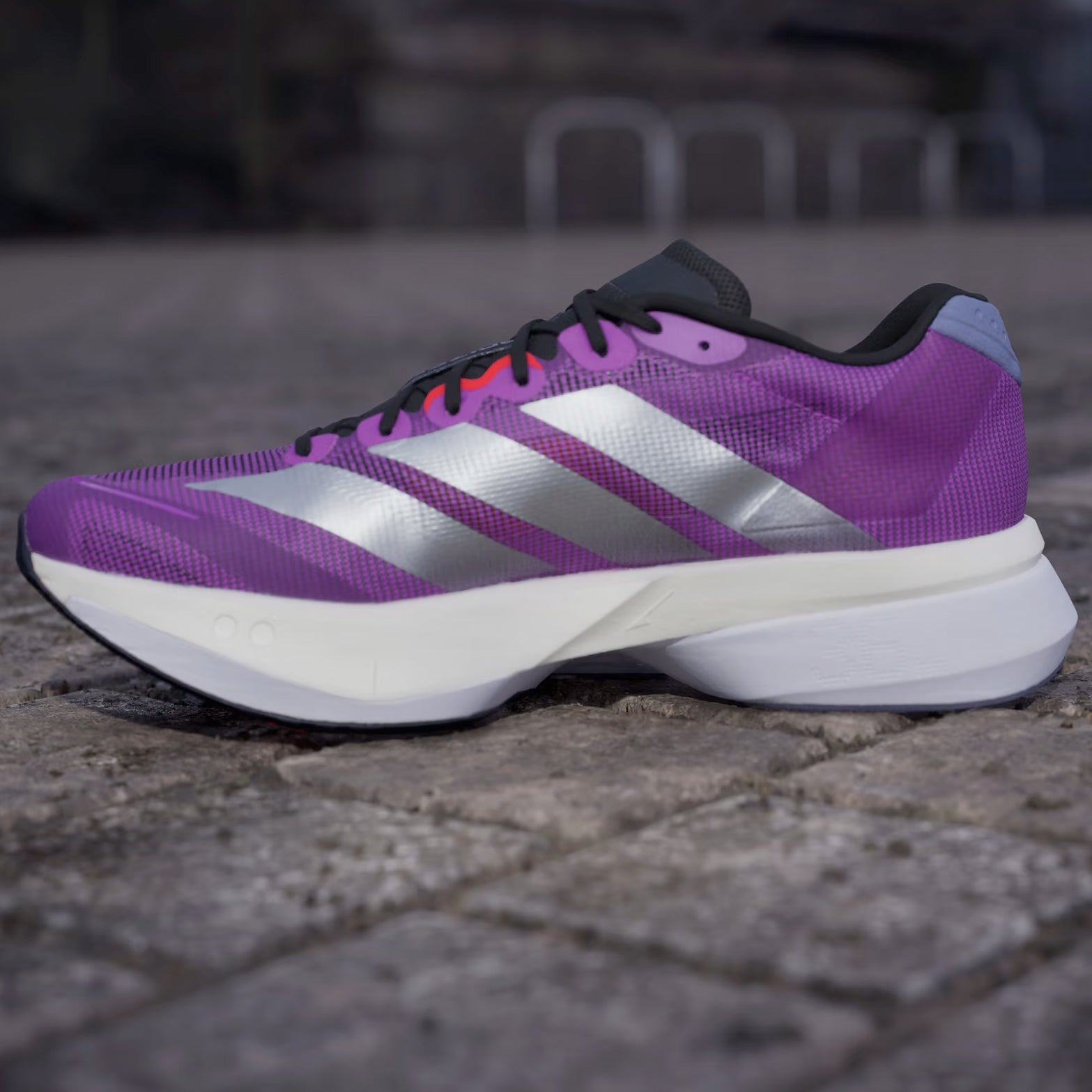 Men's Adizero Boston 13 Running Shoes Purple Burst / Silver Metalic / Lucid Red - Achilles Heel