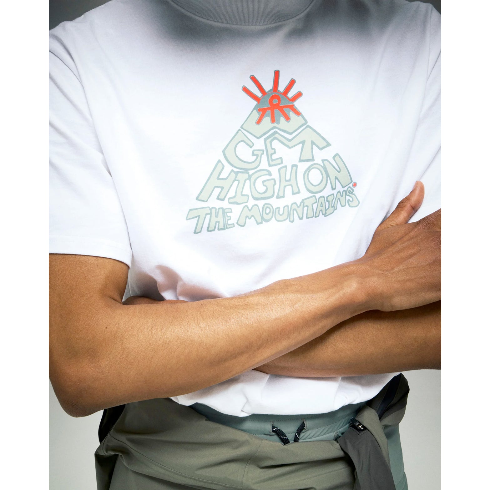 Men's California Cotton Tee Mountains Vintage White - Achilles Heel