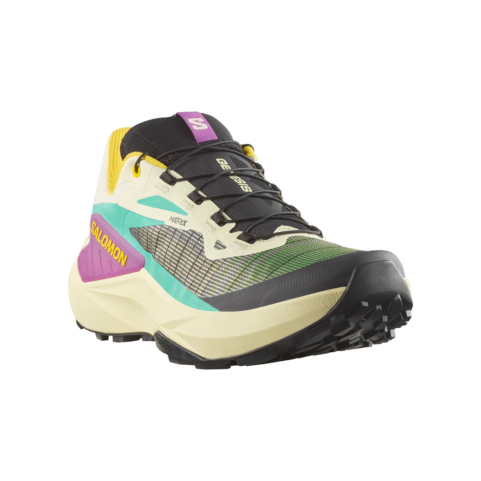 Men's Genesis Trail Running Shoes Transparent Yellow / Black / Willowherb - Achilles Heel