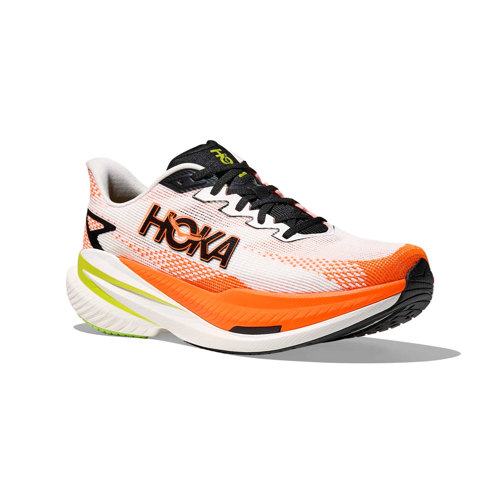 Men's Mach X 3 Running Shoes Skyward White / Neon Tangerine - Achilles Heel