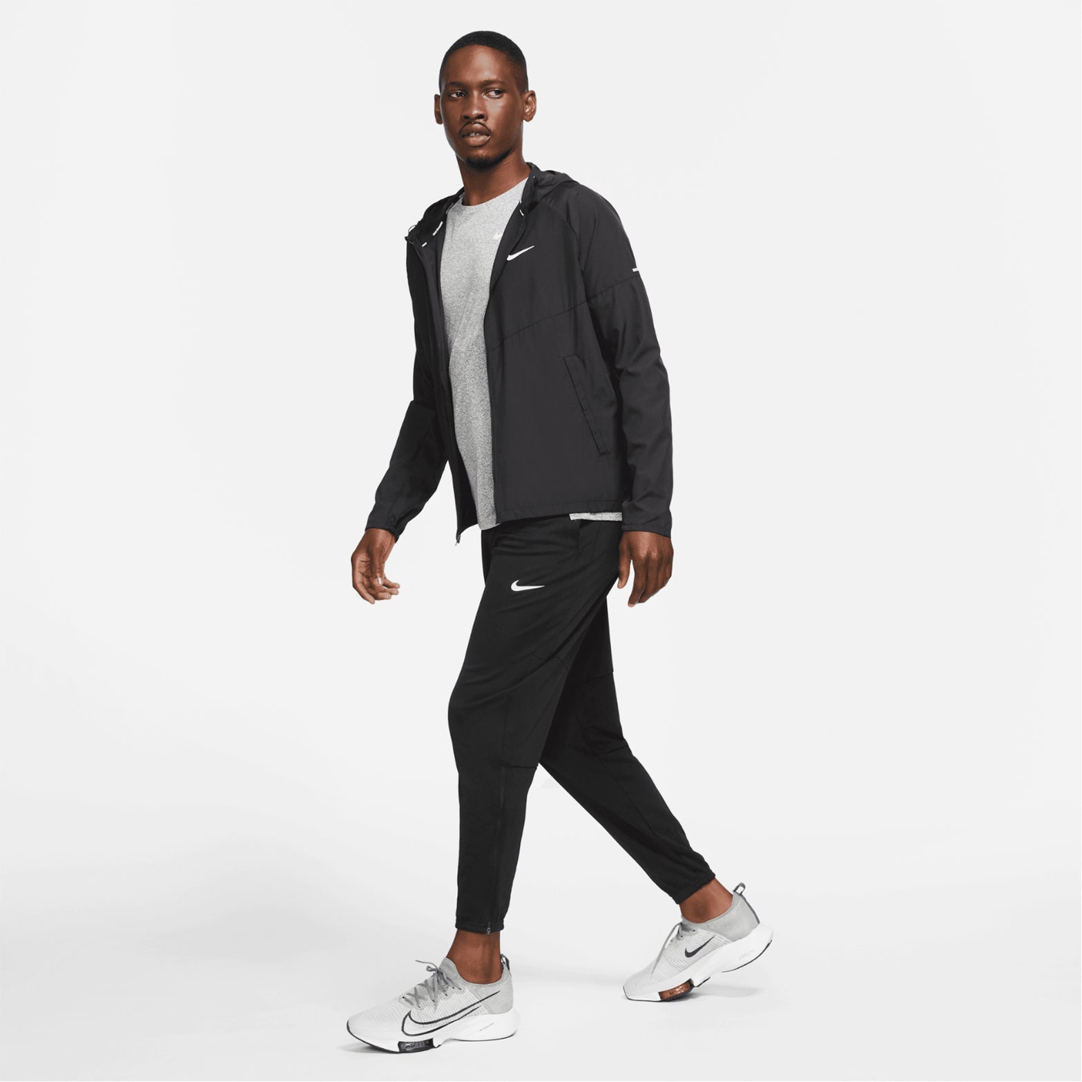 Men's Miler Repel Running Jacket Black / Black - Achilles Heel