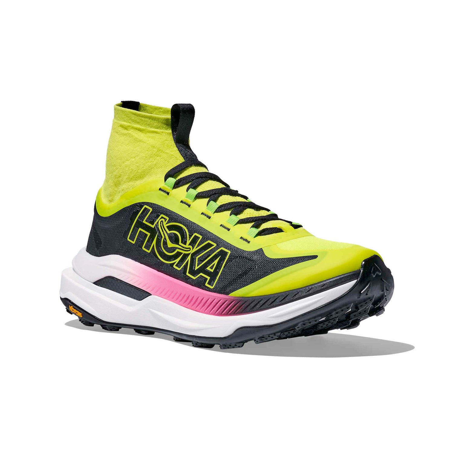 Men's Tecton X 3 Trail Running Shoes Neon Hoka Citrus / Black - Achilles Heel
