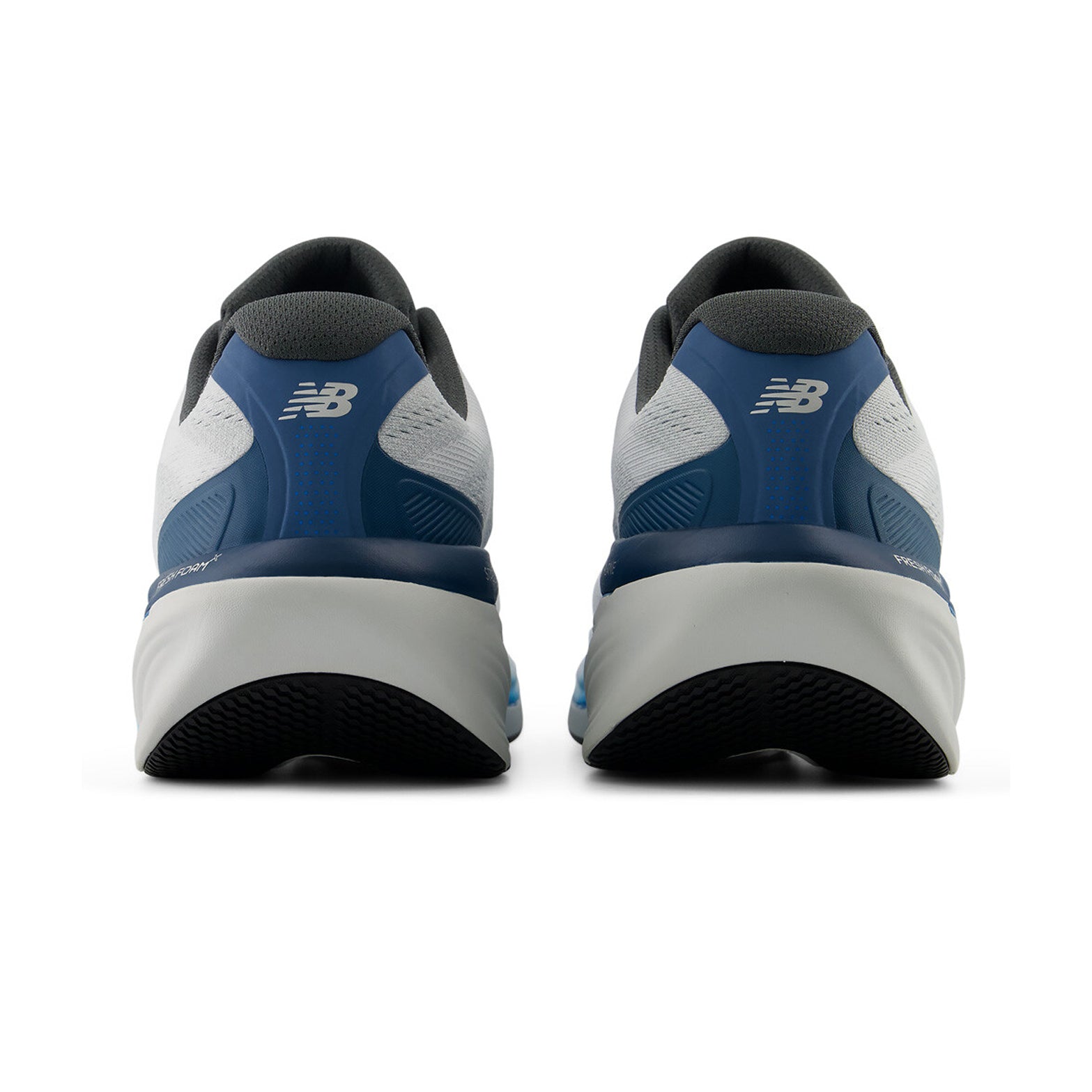 Men's New Balance 860v15 Running Shoes Quartz Grey Altitude heel view showing Fresh Foam X cushioning stack with Stability Plane technology for reliable long-haul training