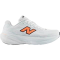 New Balance 860v15 men's running shoe in White / Tangerine Heat / Glint Blue — outer view showing white synthetic upper with tangerine heat accent detailing, glint blue contrast and Stability Plane Fresh Foam X midsole profile
