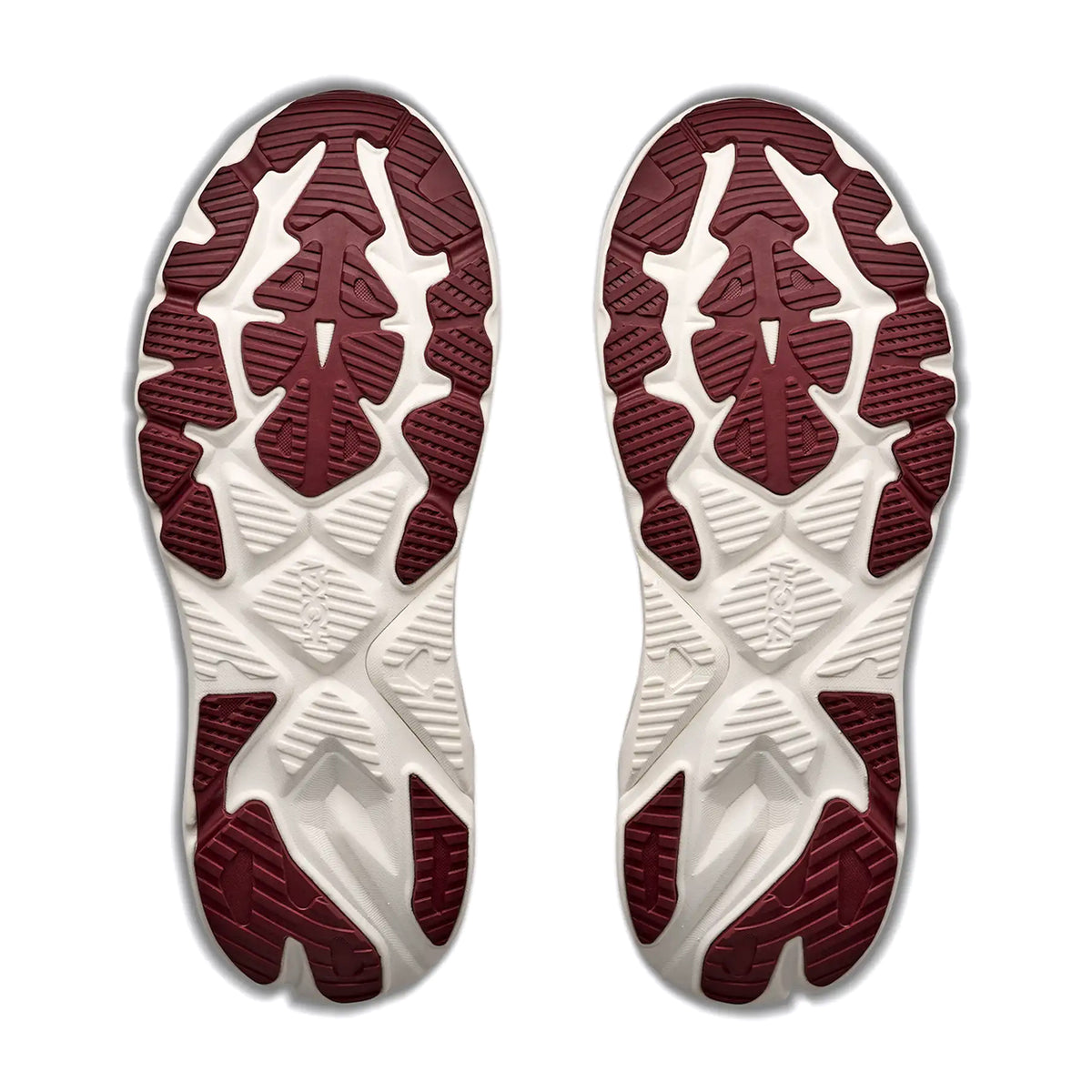 Men's HOKA Arahi 9 Running Shoes Stucco Grout sole view displaying super abrasion rubber outsole with podular design for enhanced durability in high-wear zones during daily training